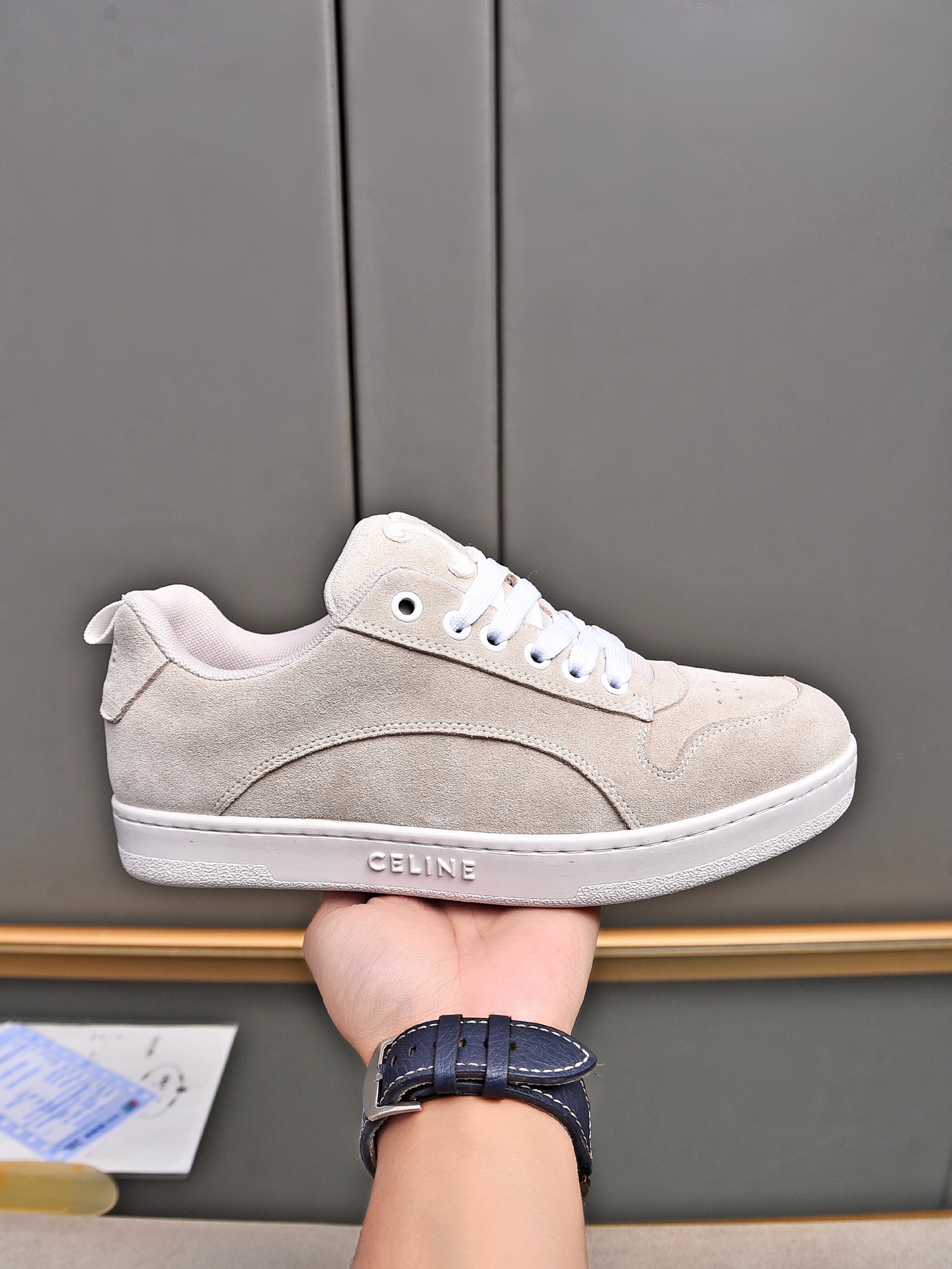 CELINE 2025 Early Spring Fashion Sneakers, Suede Leather Upper, Rubber Sole 1 CELINE 2025 Early Spring Fashion Sneakers, Suede Leather Upper, Rubber Sole