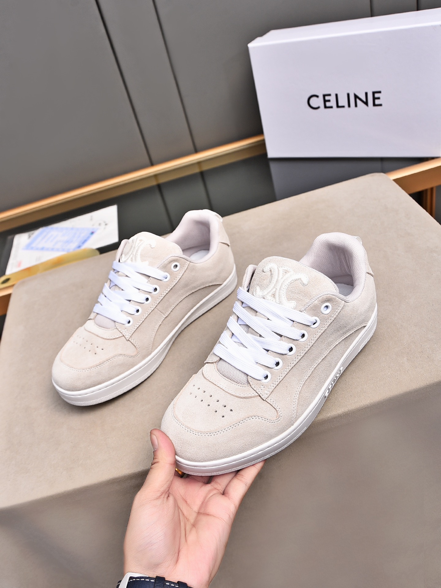 CELINE 2025 Early Spring Fashion Sneakers, Suede Leather Upper, Rubber Sole 3 i1733069872 1246 3