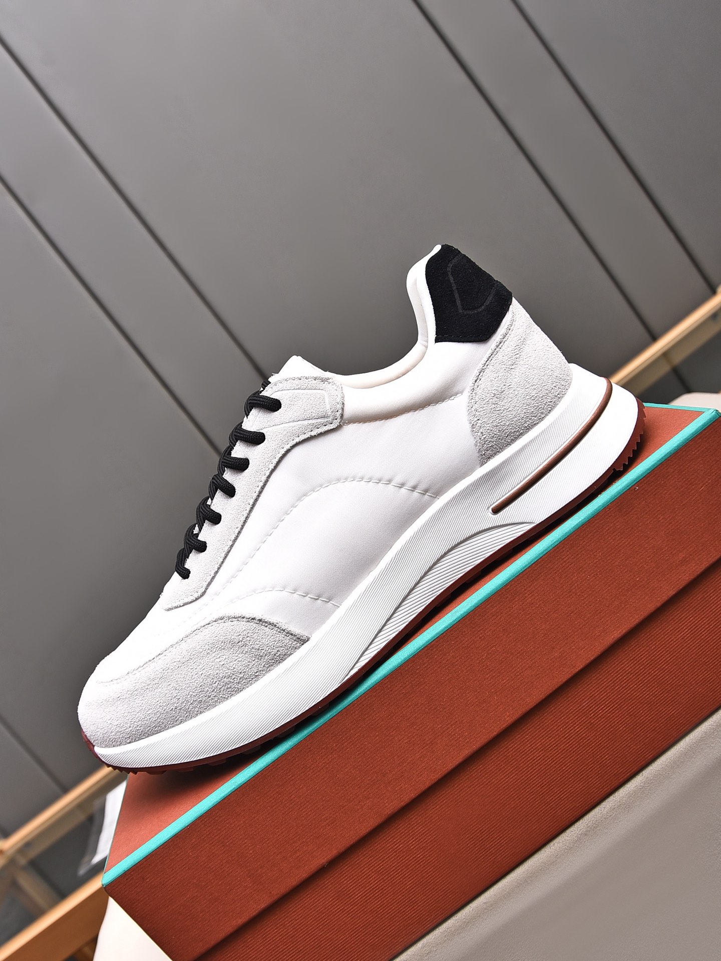 Loro Piana White Leather and Suede Men's Sneakers, Size 39-44 7 i1734078426 2044 8