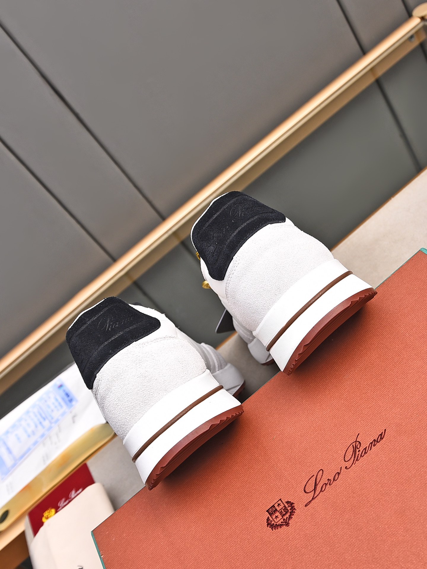 Loro Piana White Leather and Suede Men's Sneakers, Size 39-44 6 i1734078426 3166 1