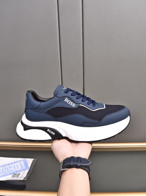 BOSS Leather and Mesh Sneakers - Lightweight & Breathable, Sizes 39-44 1 BOSS Leather and Mesh Sneakers - Lightweight & Breathable, Sizes 39-44