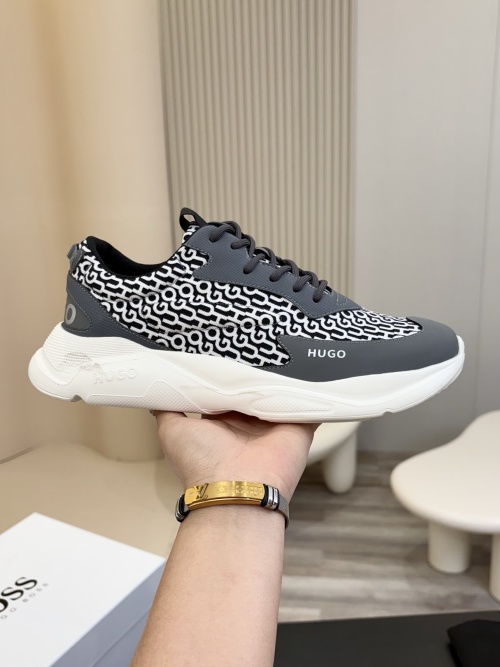 Hugo Boss Men's Leather Sneakers, Breathable and Comfortable, Size 38-44 1 Hugo Boss Men's Leather Sneakers, Breathable and Comfortable, Size 38-44