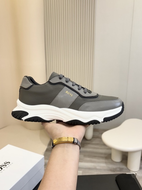 Boss Men's Leather Sneakers - Lightweight Comfort & Stylish Design 1 Boss Men's Leather Sneakers - Lightweight Comfort & Stylish Design