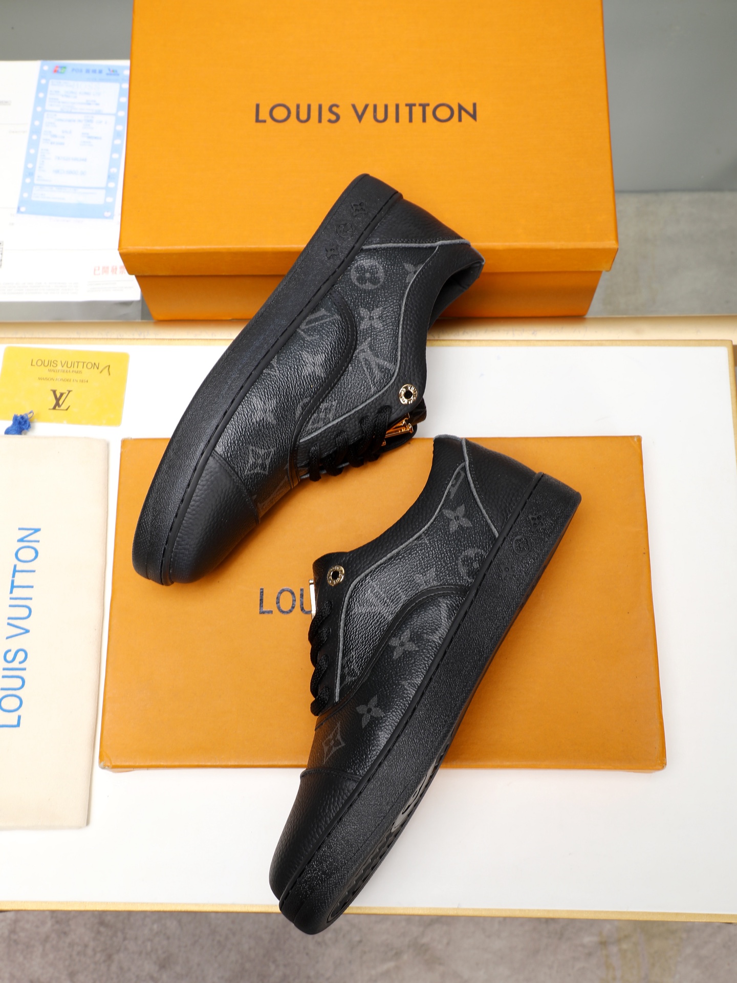 Louis Vuitton Monogram Leather Sneakers - Black, Sizes 38-44 7 i1741683433055 4162 0 5