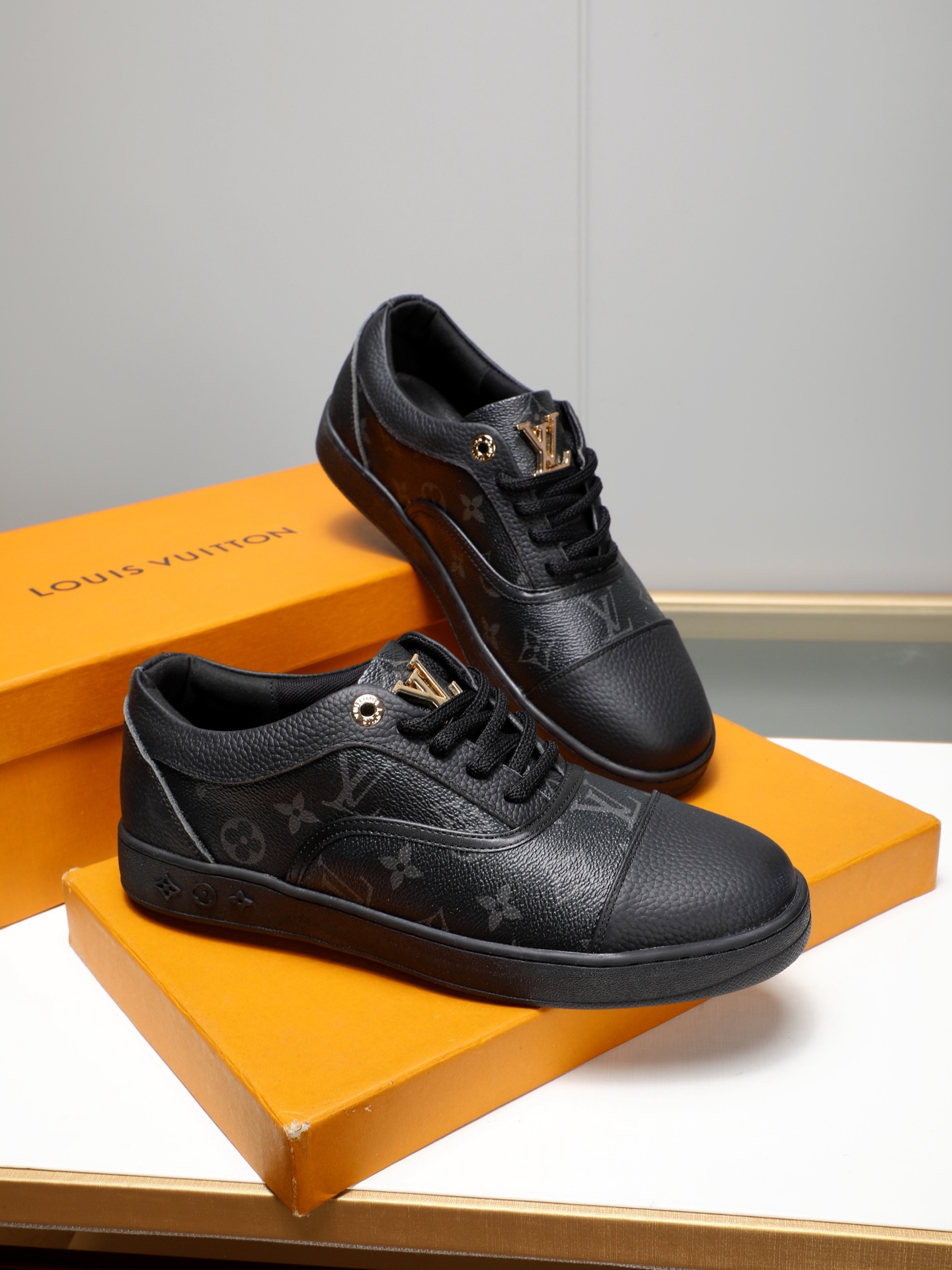 Louis Vuitton Monogram Leather Sneakers - Black, Sizes 38-44 5 i1741683434295 1819 0 3