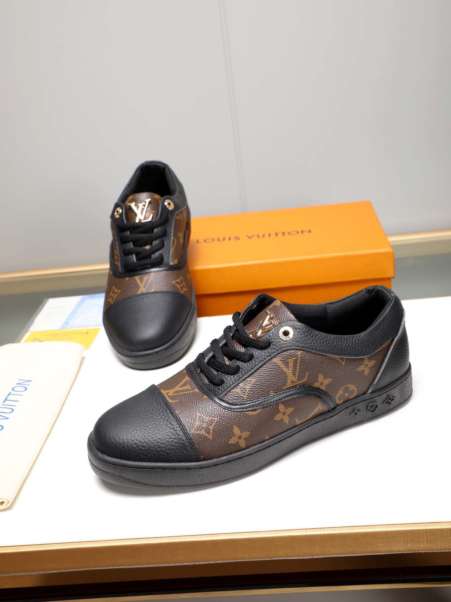 Louis Vuitton Brown Monogram Leather Casual Shoes Sneakers Size 38-44 8 i1741683455342 6535 0 6