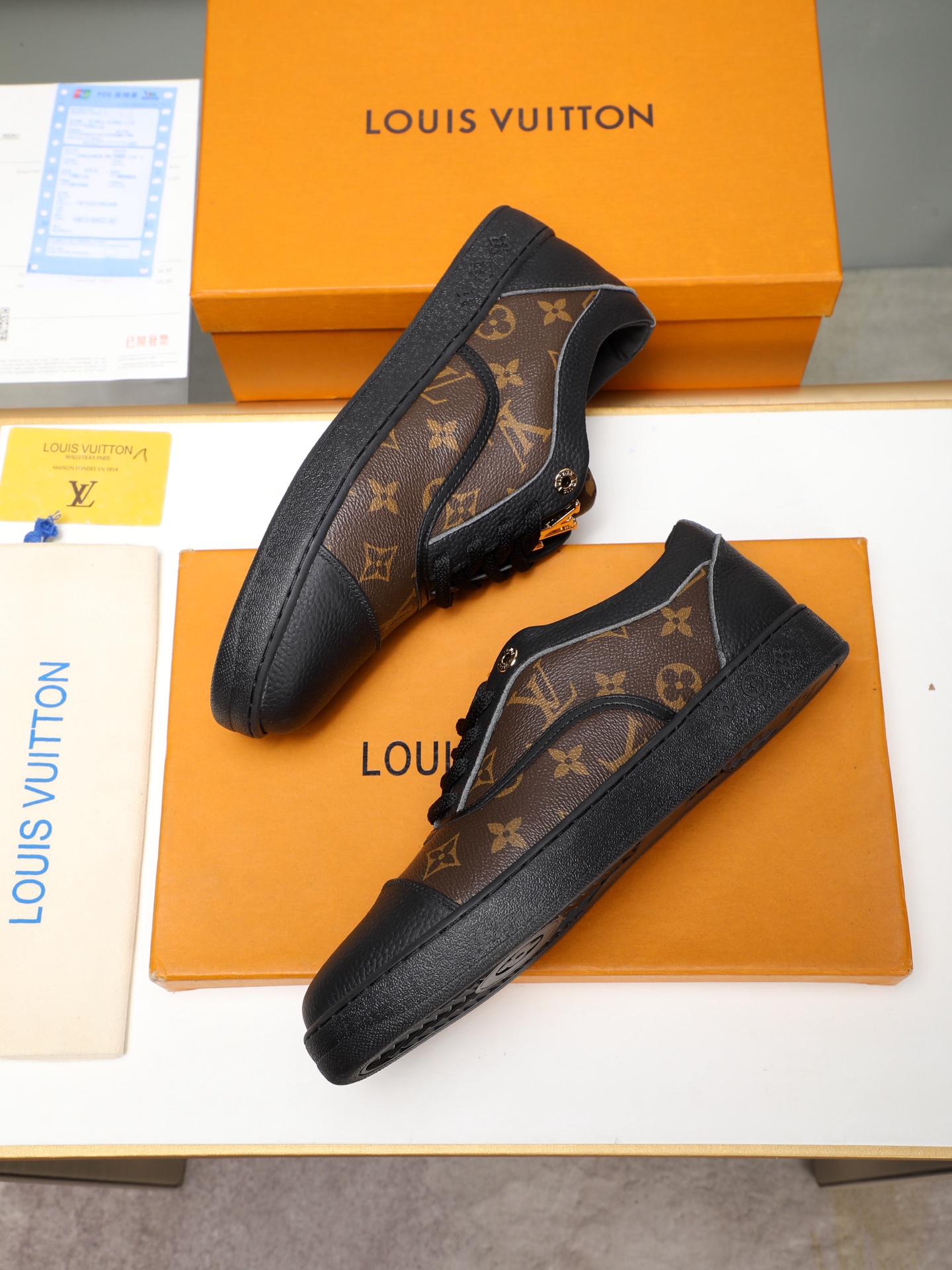 Louis Vuitton Brown Monogram Leather Casual Shoes Sneakers Size 38-44 9 i1741683455409 6629 0 7