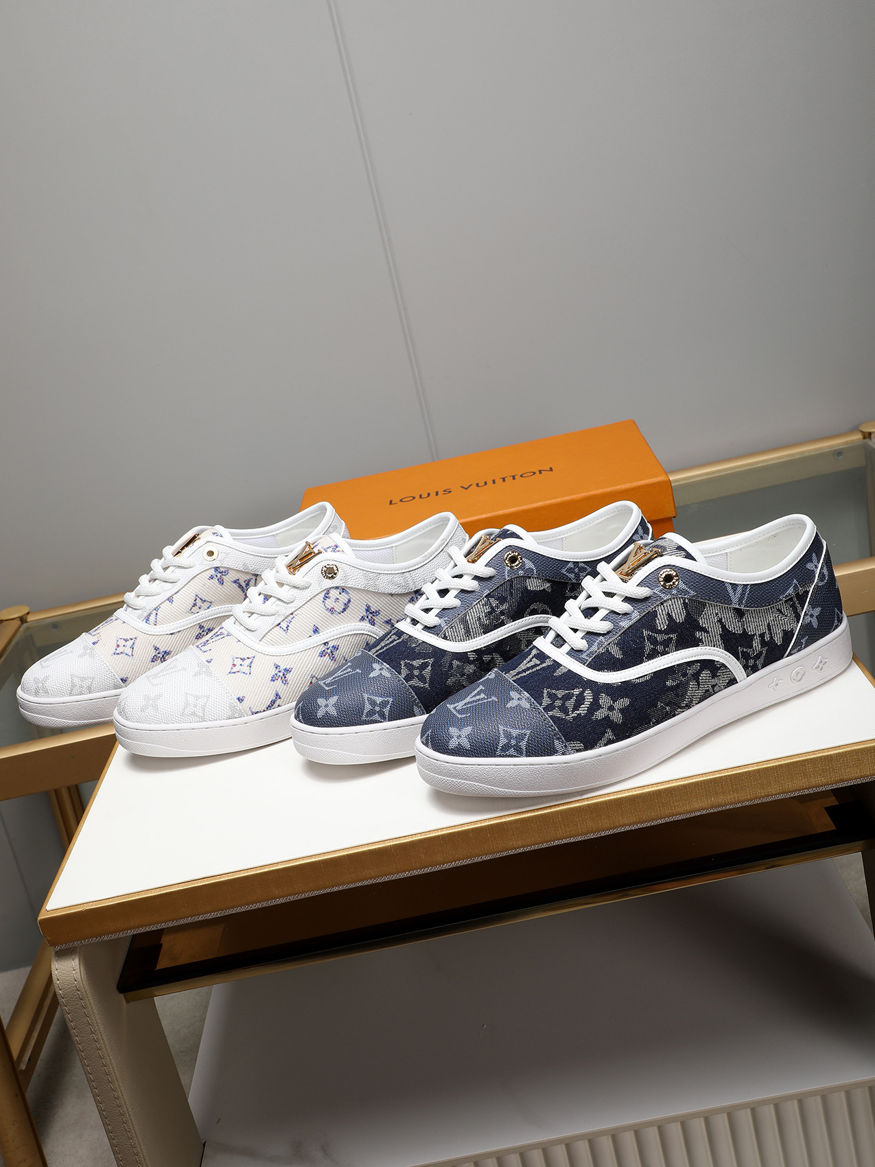 Louis Vuitton Denim Monogram Sneakers: Casual Style, Durable Rubber Sole 10 i1741683515081 8032 0 8