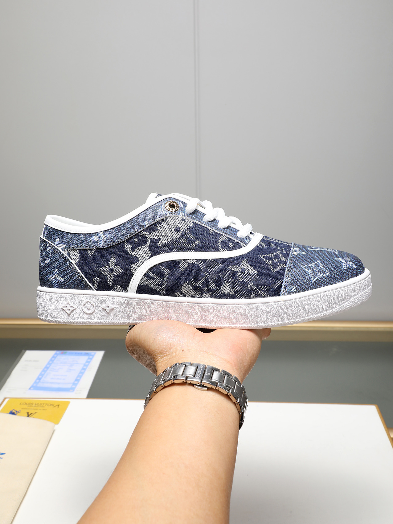 Louis Vuitton Denim Monogram Sneakers: Casual Style, Durable Rubber Sole 2 i1741683516733 5488 0 0