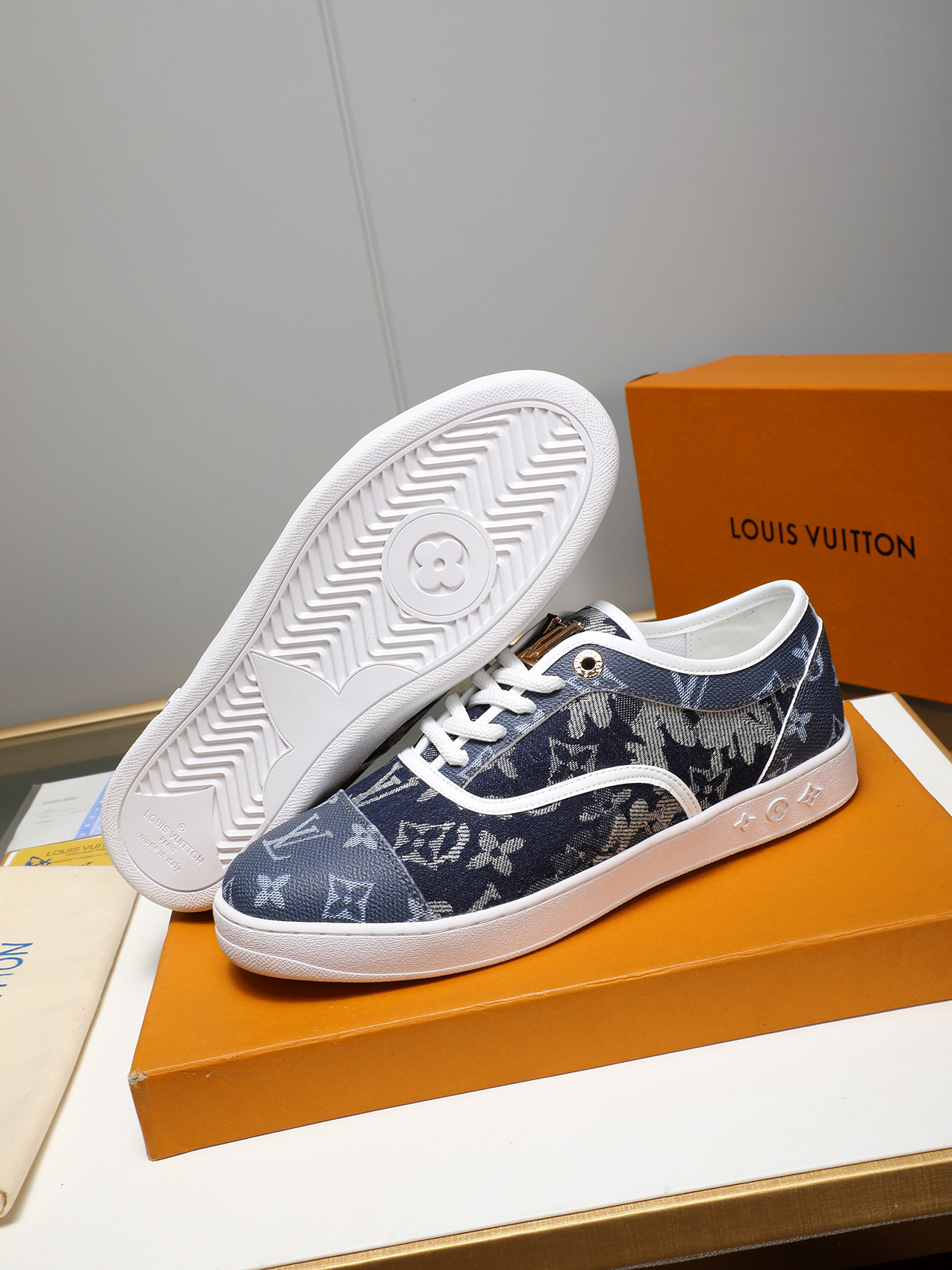 Louis Vuitton Denim Monogram Sneakers: Casual Style, Durable Rubber Sole 4 i1741683516735 4955 0 2