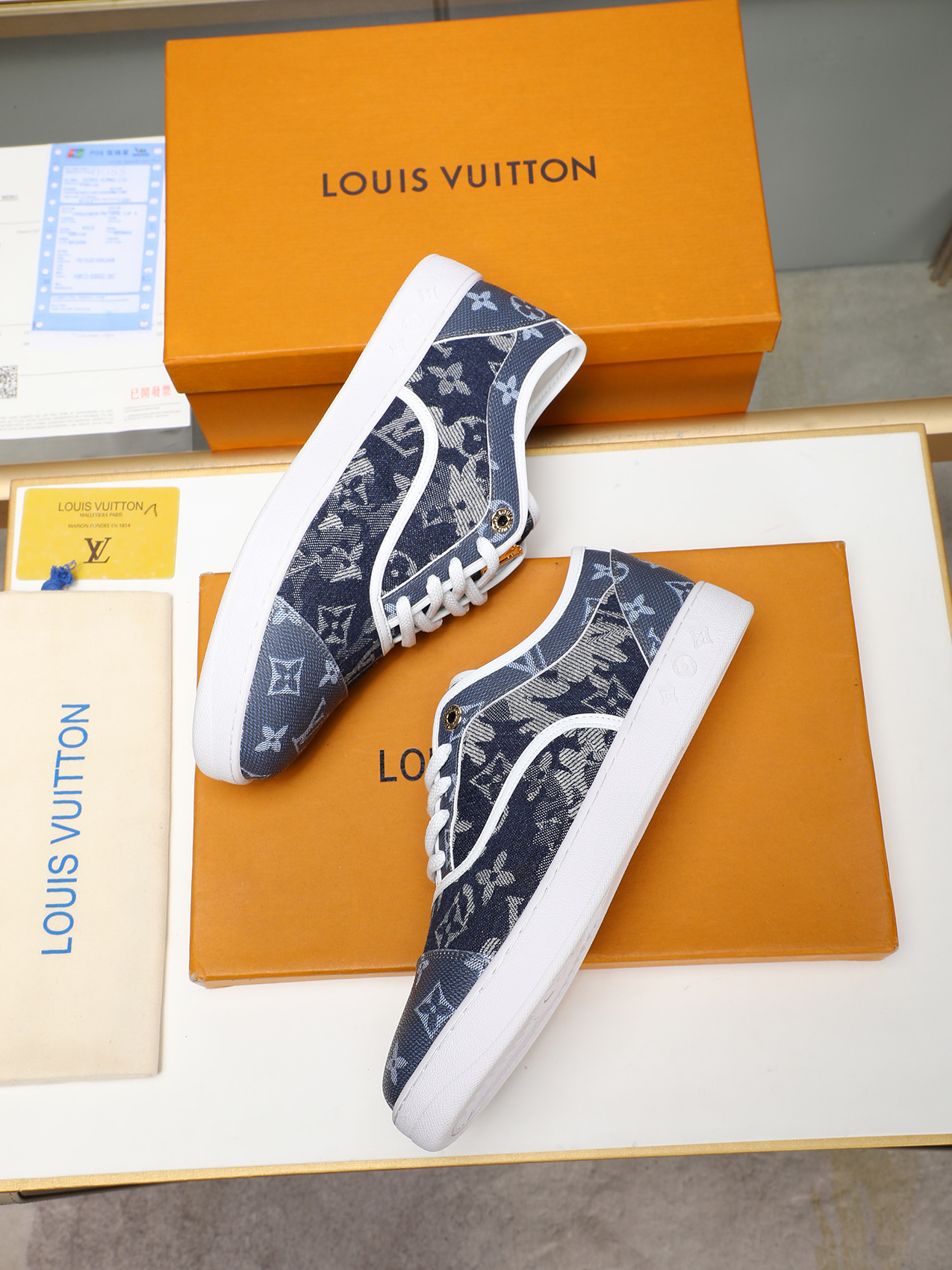 Louis Vuitton Denim Monogram Sneakers: Casual Style, Durable Rubber Sole 8 i1741683516735 8985 0 6