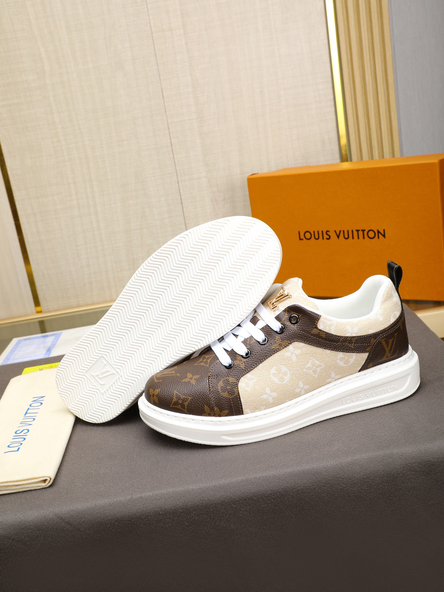 Louis Vuitton Men's Monogram Embossed Leather Sneakers - Sizes 38-44 4 i1741684606271 0 0 2