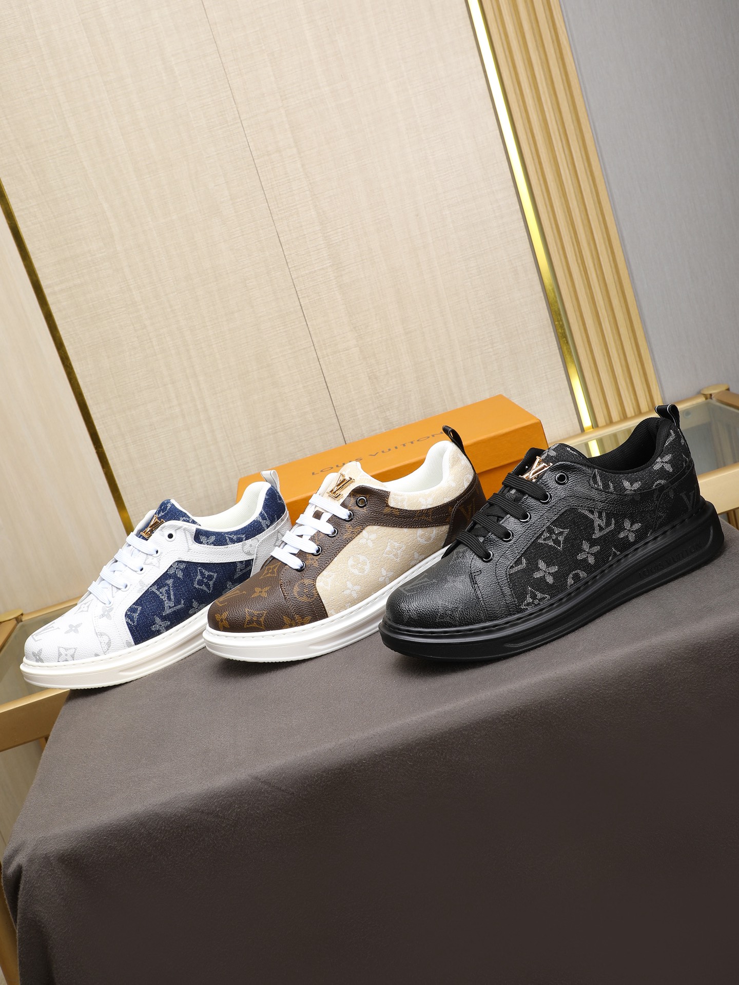 Louis Vuitton Men's Monogram Embossed Leather Sneakers - Sizes 38-44 10 i1741684606347 4255 0 8