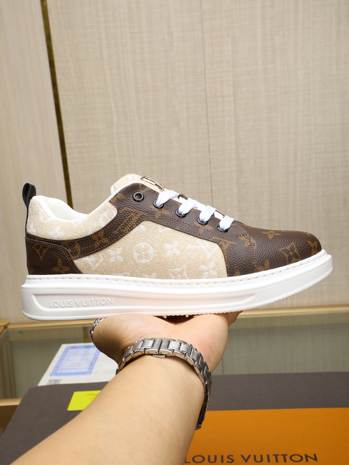 Louis Vuitton Men's Monogram Embossed Leather Sneakers - Sizes 38-44