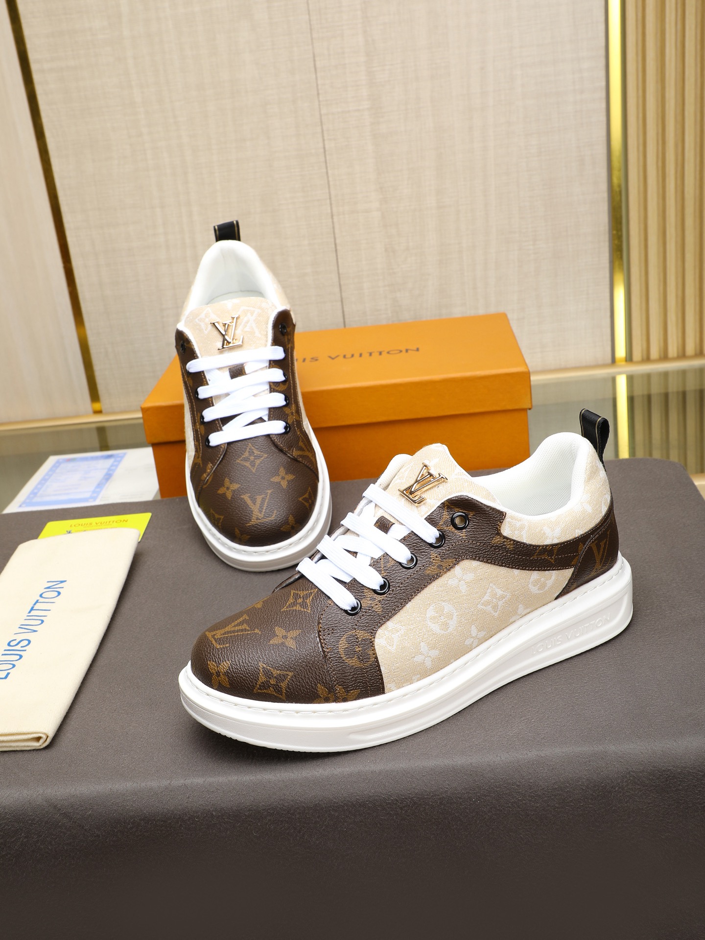 Louis Vuitton Men's Monogram Embossed Leather Sneakers - Sizes 38-44 9 i1741684607221 4116 0 7