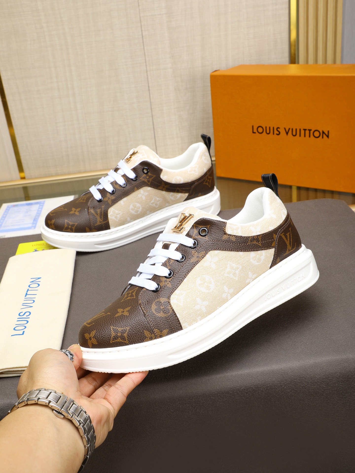 Louis Vuitton Men's Monogram Embossed Leather Sneakers - Sizes 38-44 3 i1741684607240 8083 0 1