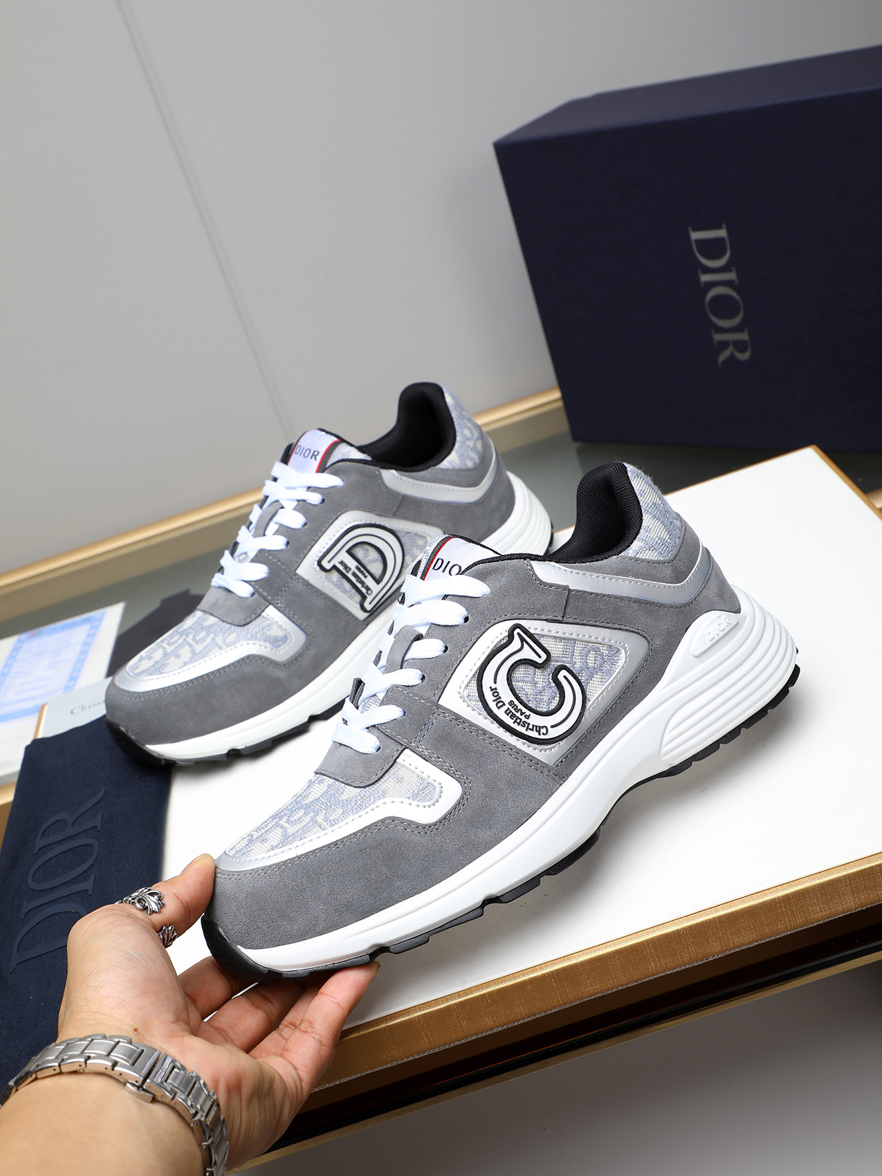 Christian Dior Chrono Grey Casual Sneakers Size 38-44 3 i1741855470054 5079 0 1