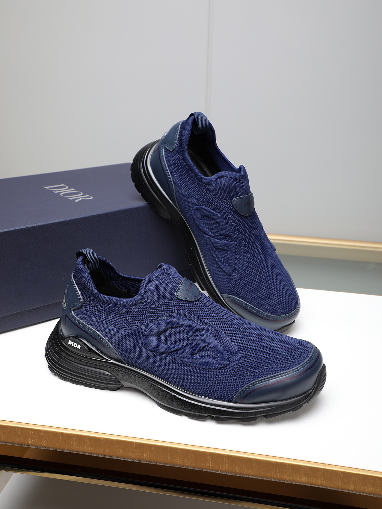Dior Chrono Navy Blue Knit Sneakers, Casual Running Shoes, Size 38-44 5 i1741855975798 311 0 3