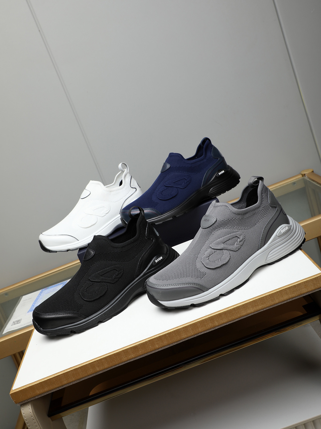 Dior Chrono Navy Blue Knit Sneakers, Casual Running Shoes, Size 38-44 10 i1741856156919 6689 0 8