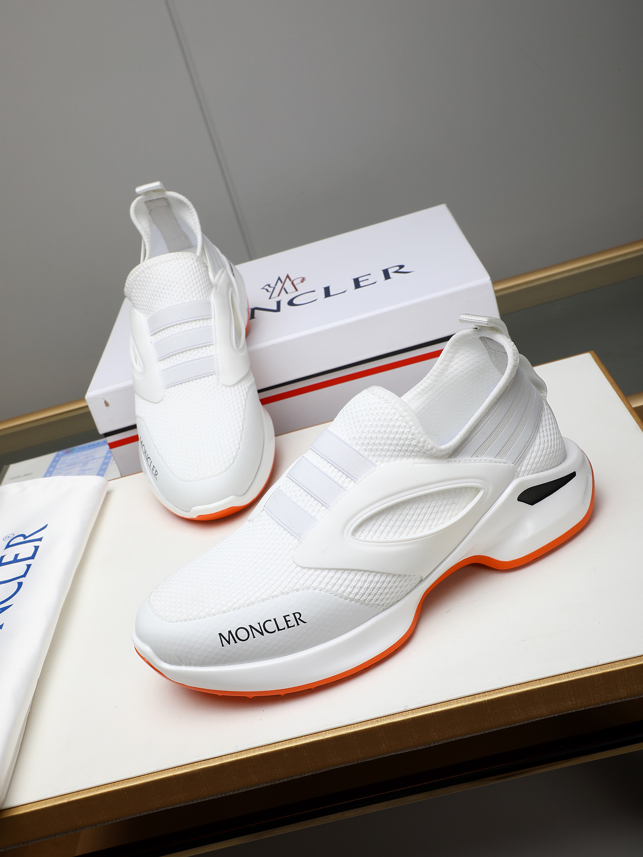 Moncler Men's White Outdoor Slip-On Sneakers - Breathable, Comfortable 7 i1741856616861 8220 0 5