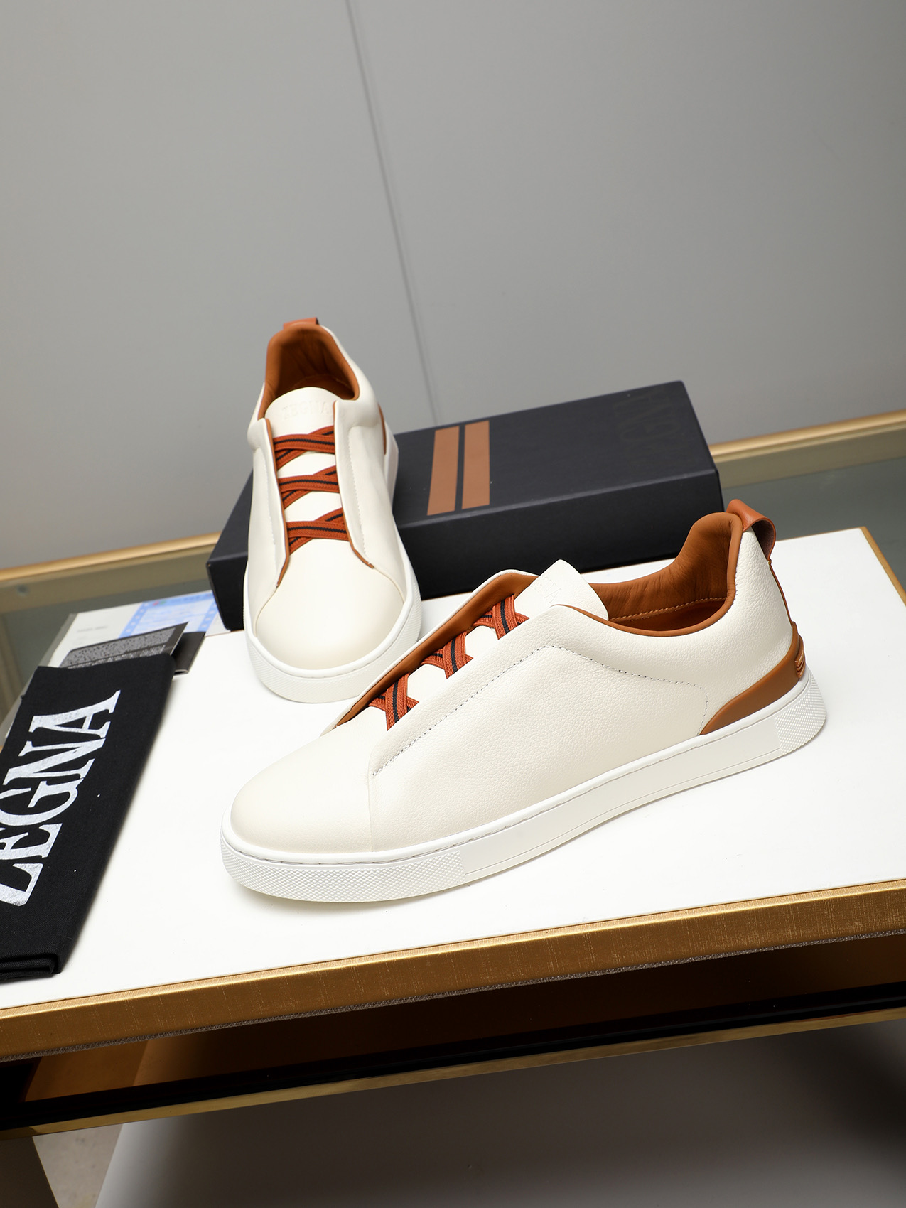 Zegna Men's Leather Slip-On Sneakers - Simple, Classic, and Comfortable 8 i1742028494710 7073 0 6