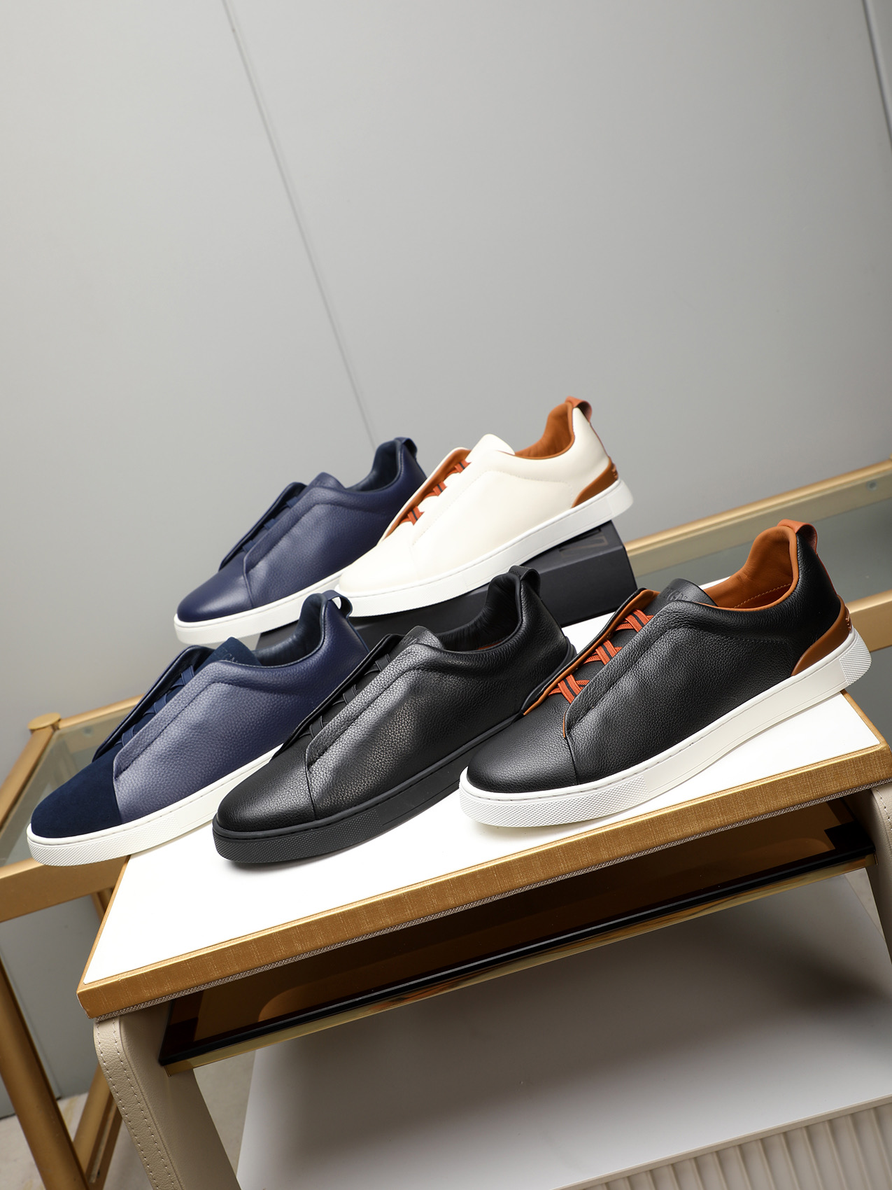 Zegna Men's Leather Slip-On Sneakers - Simple, Classic, and Comfortable 10 i1742028494711 5981 0 8