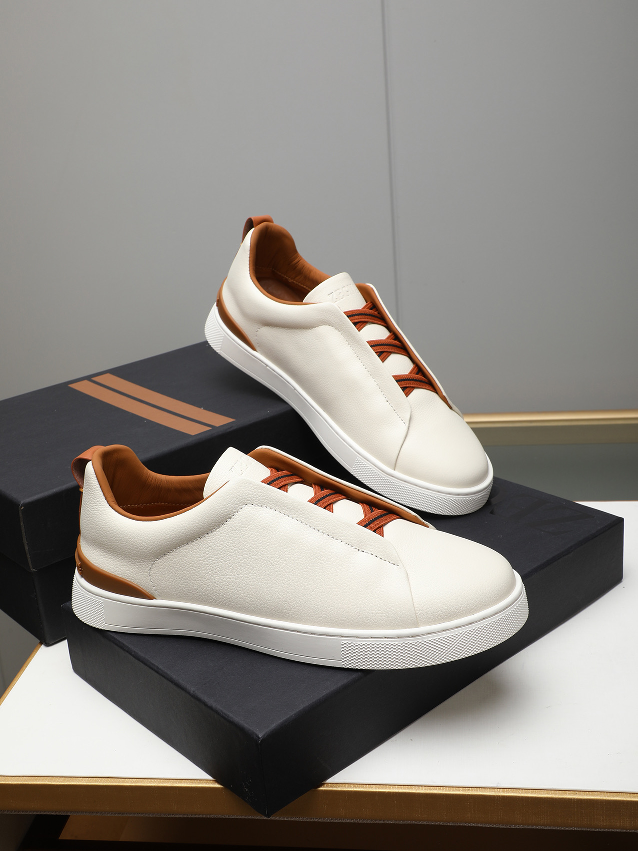 Zegna Men's Leather Slip-On Sneakers - Simple, Classic, and Comfortable 5 i1742028494711 97 0 3