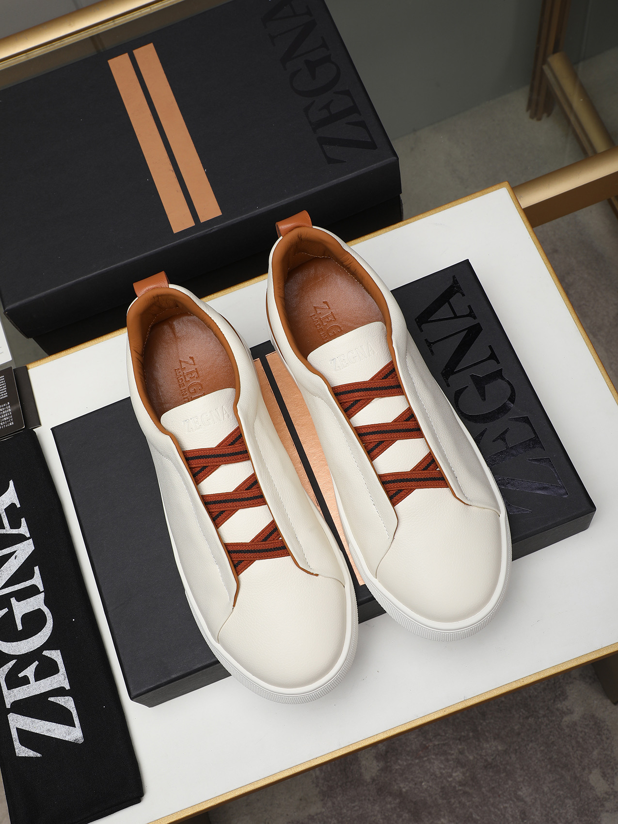 Zegna Men's Leather Slip-On Sneakers - Simple, Classic, and Comfortable 9 i1742028494975 6769 0 7