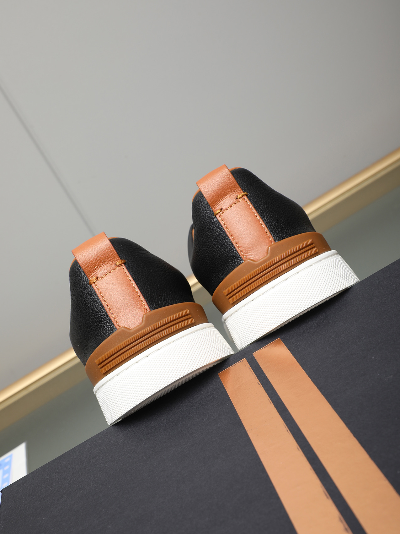 Zegna Men's Black Leather Slip-On Sneakers, Sizes 38-44 - Simple and Classic 6 i1742028535992 6203 0 4