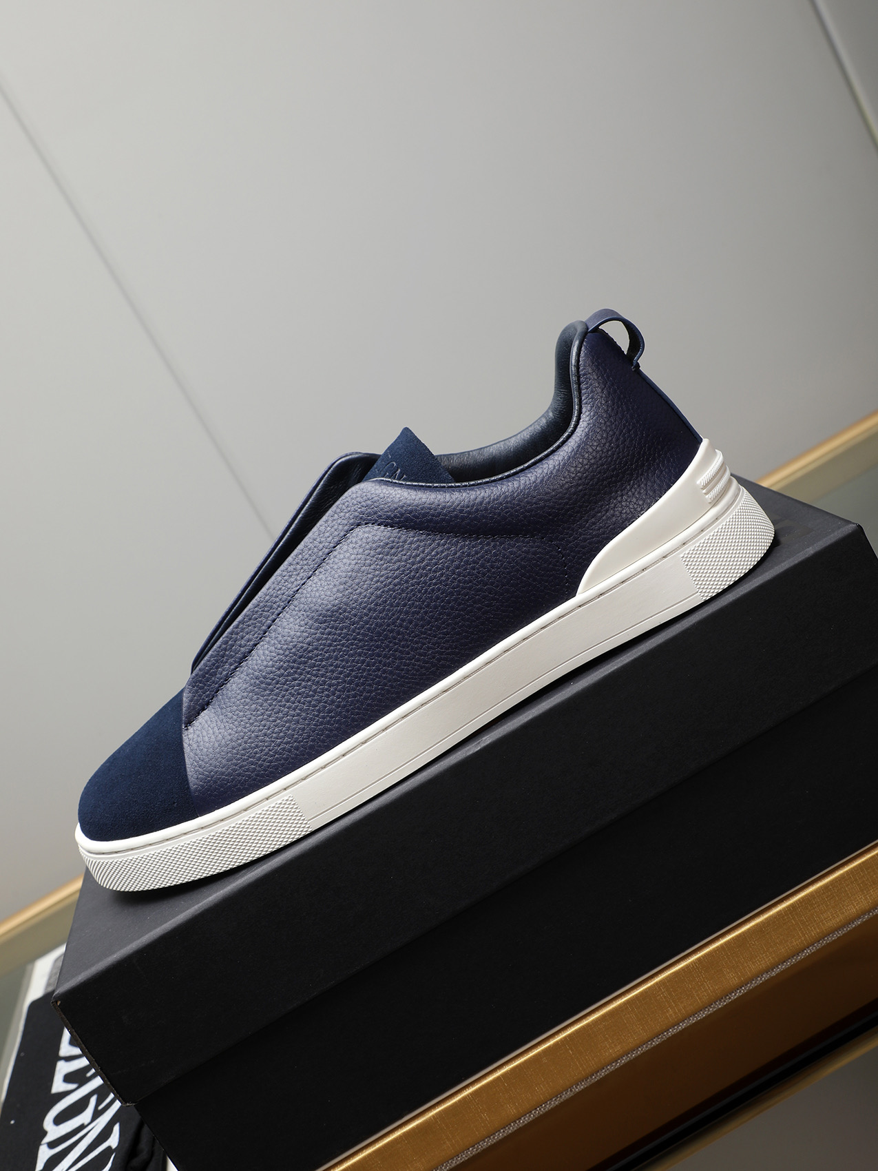 Zegna Men's Leather Slip-On Sneakers. Simple design and comfortable fit! 7 i1742028555873 501 0 4