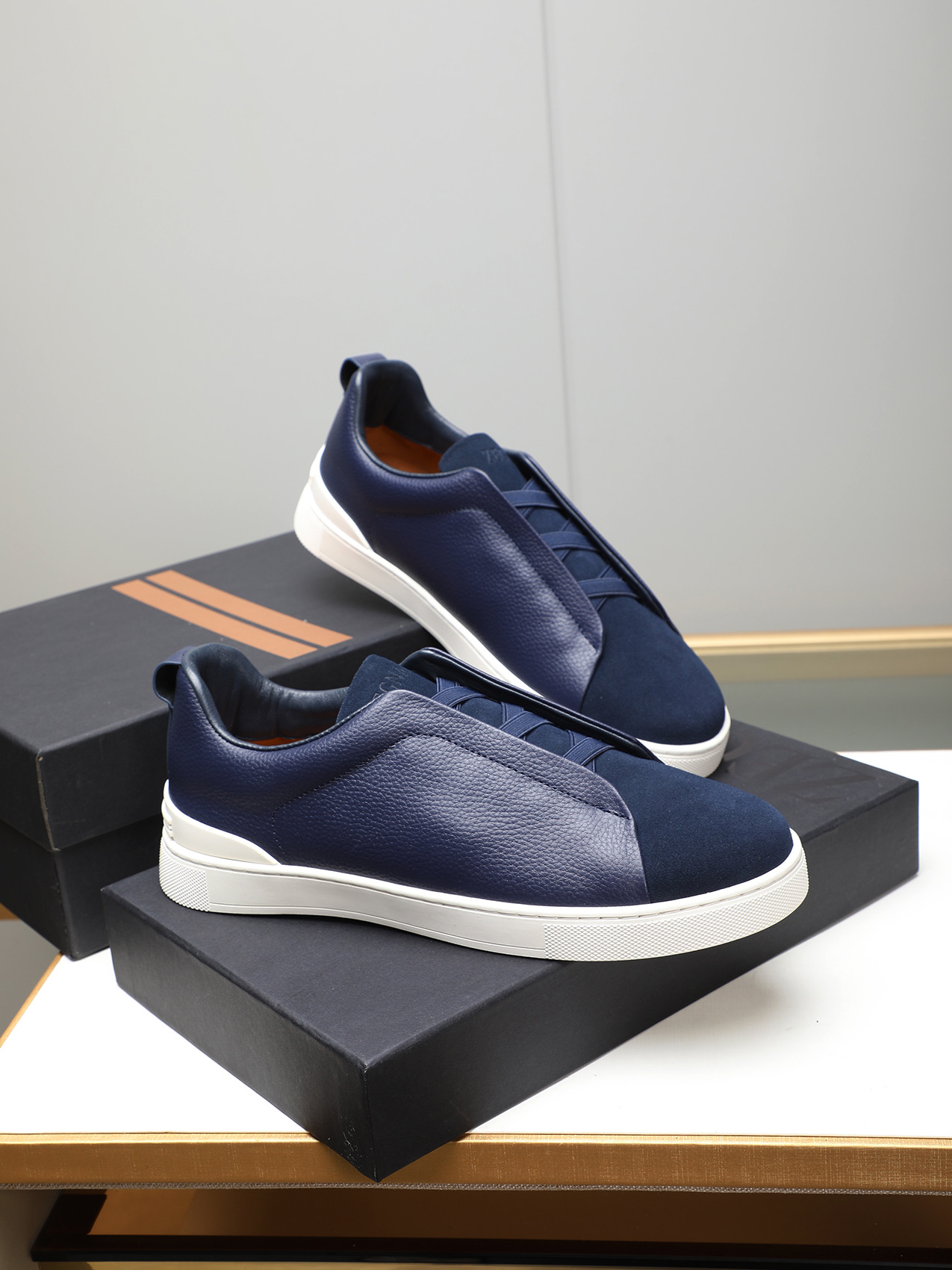 Zegna Men's Leather Slip-On Sneakers. Simple design and comfortable fit! 5 i1742028556315 6420 0 2