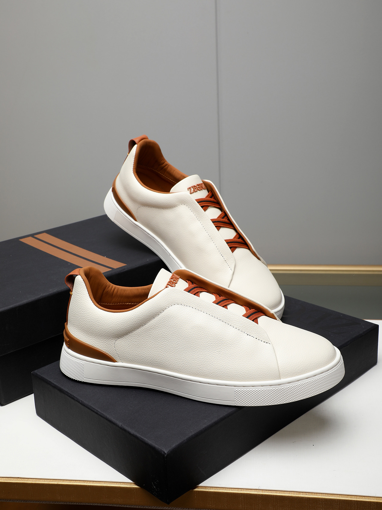 Zegna Men's White Leather Slip-On Sneakers, Sizes 38-44, Classic Fashion 5 i1742028740540 1426 0 3