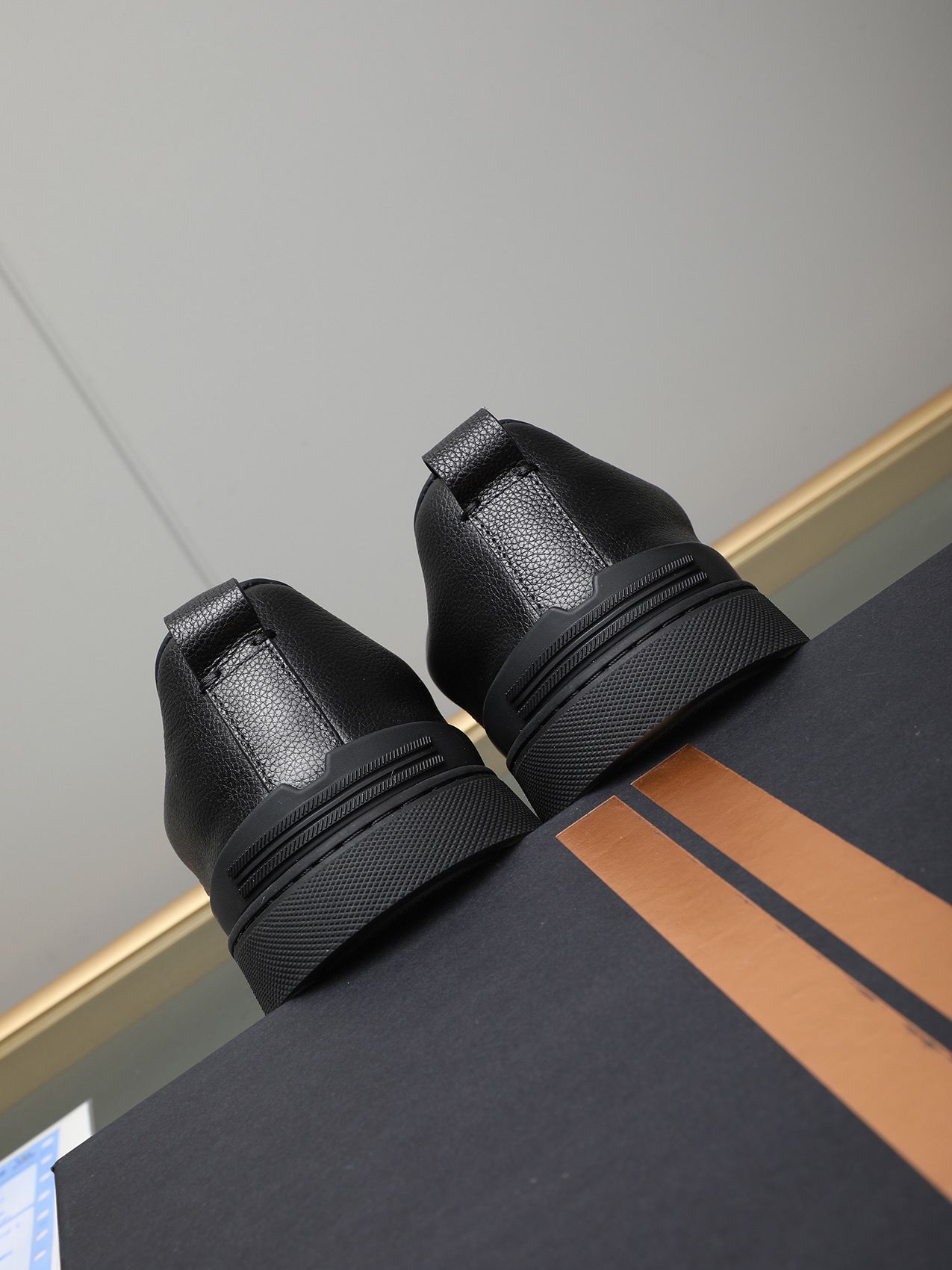 Zegna Men's Black Leather Slip-On Sneakers, Sizes 38-44 6 i1742028755836 5895 0 4