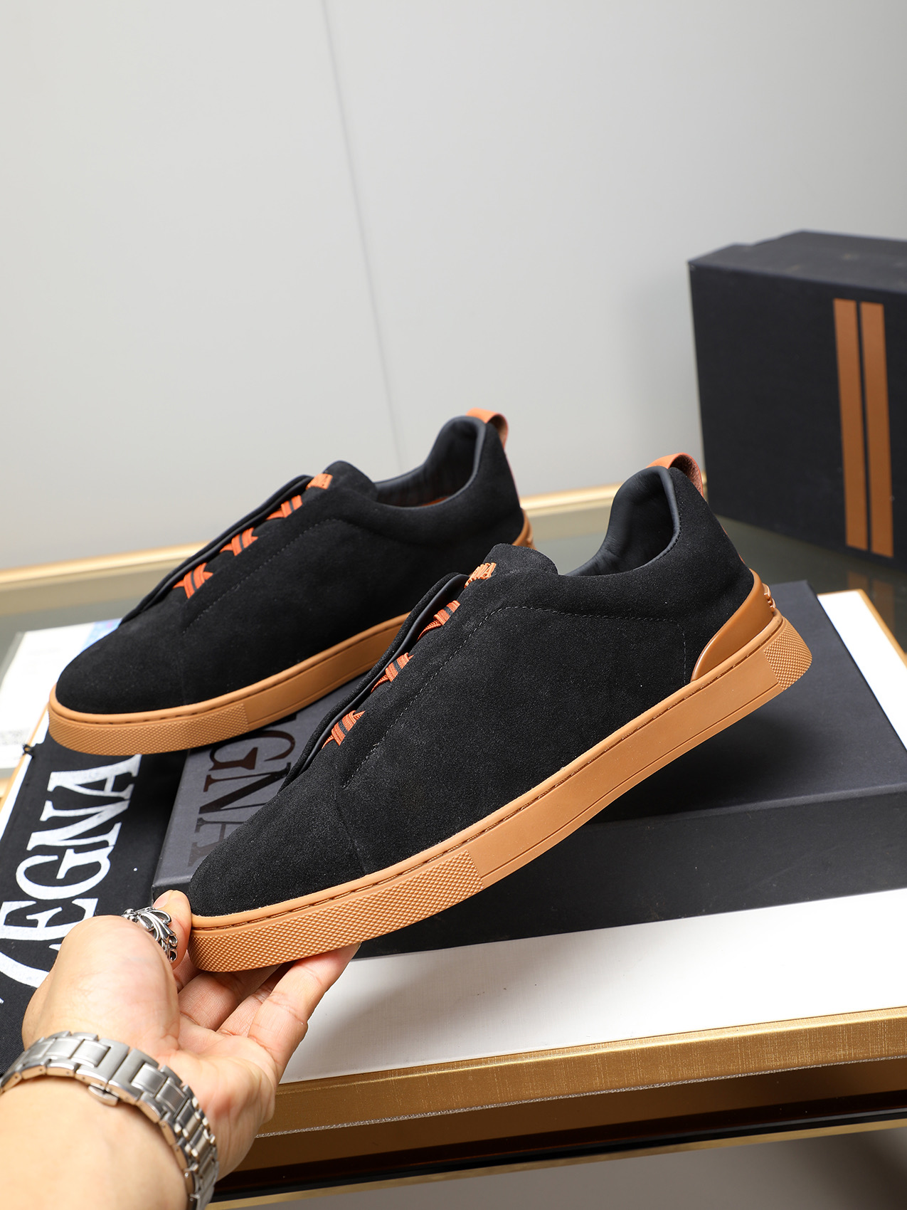 Zegna Men's Suede Slip-On Sneakers - Luxurious Comfort, Classic Style 3 i1742028819534 5744 0 1