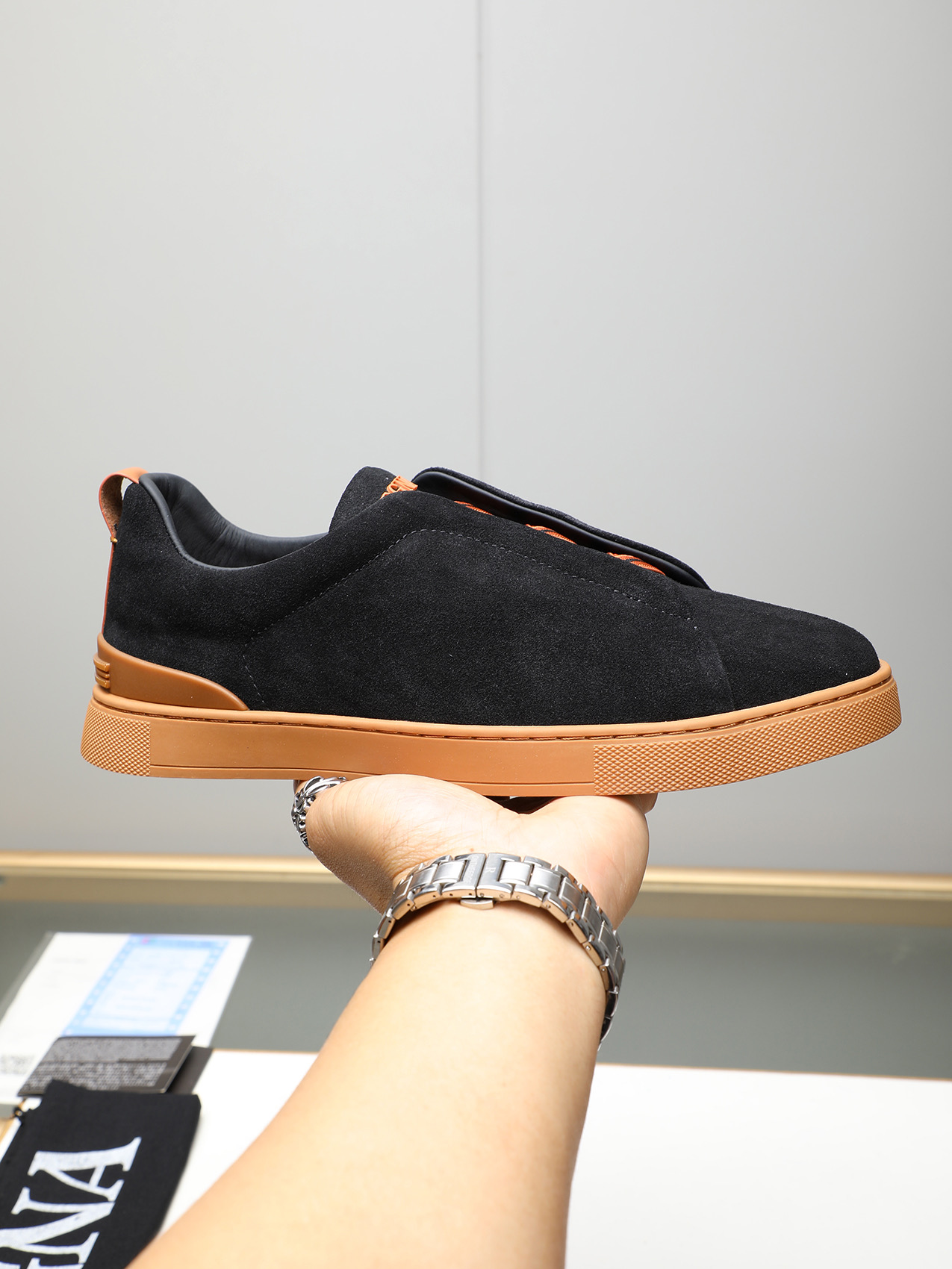 Zegna Men's Suede Slip-On Sneakers - Luxurious Comfort, Classic Style