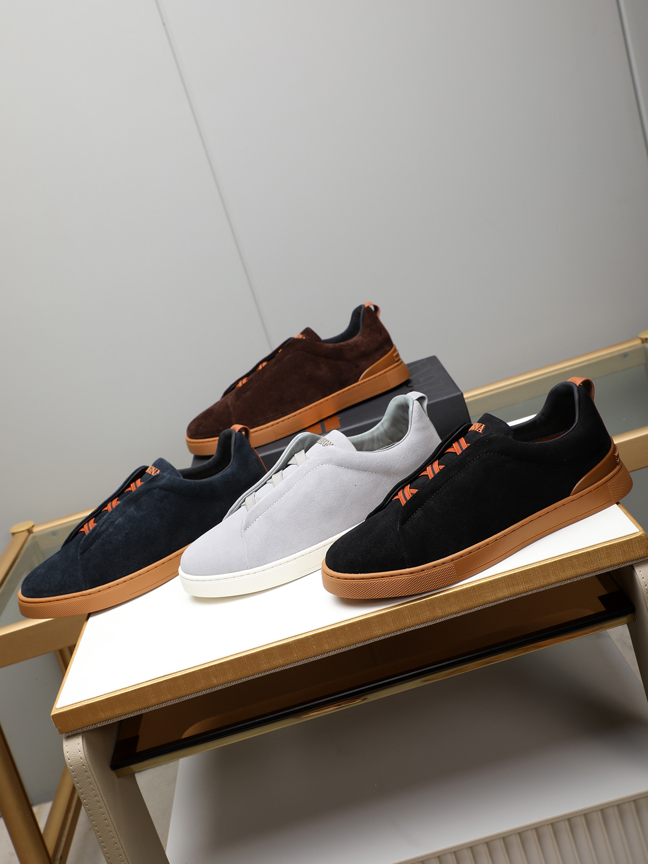 Zegna Men's Light Grey Suede Slip-On Sneakers, Sizes 38-44 10 i1742028850444 9442 0 8