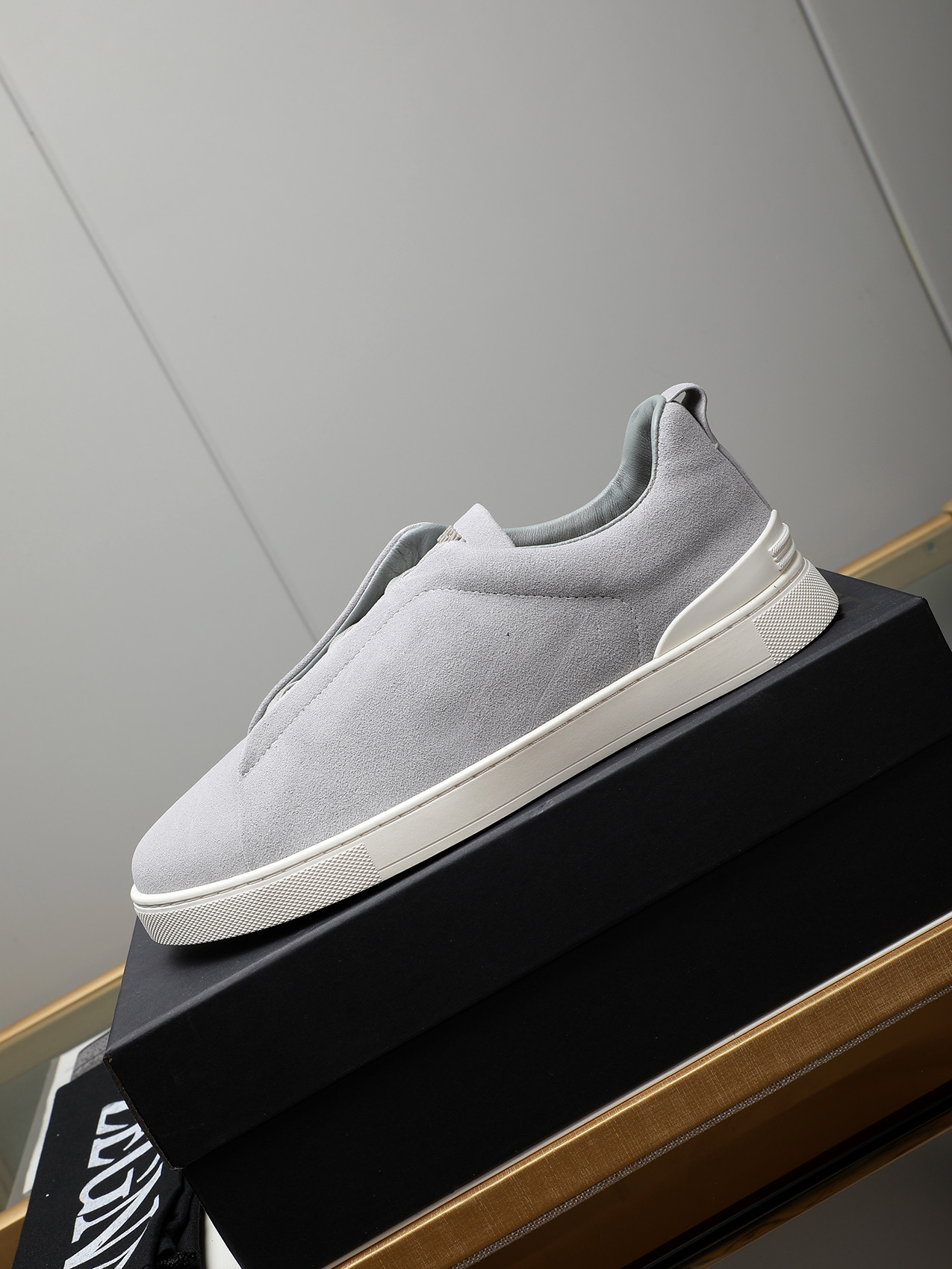 Zegna Men's Light Grey Suede Slip-On Sneakers, Sizes 38-44 7 i1742028850445 6537 0 5