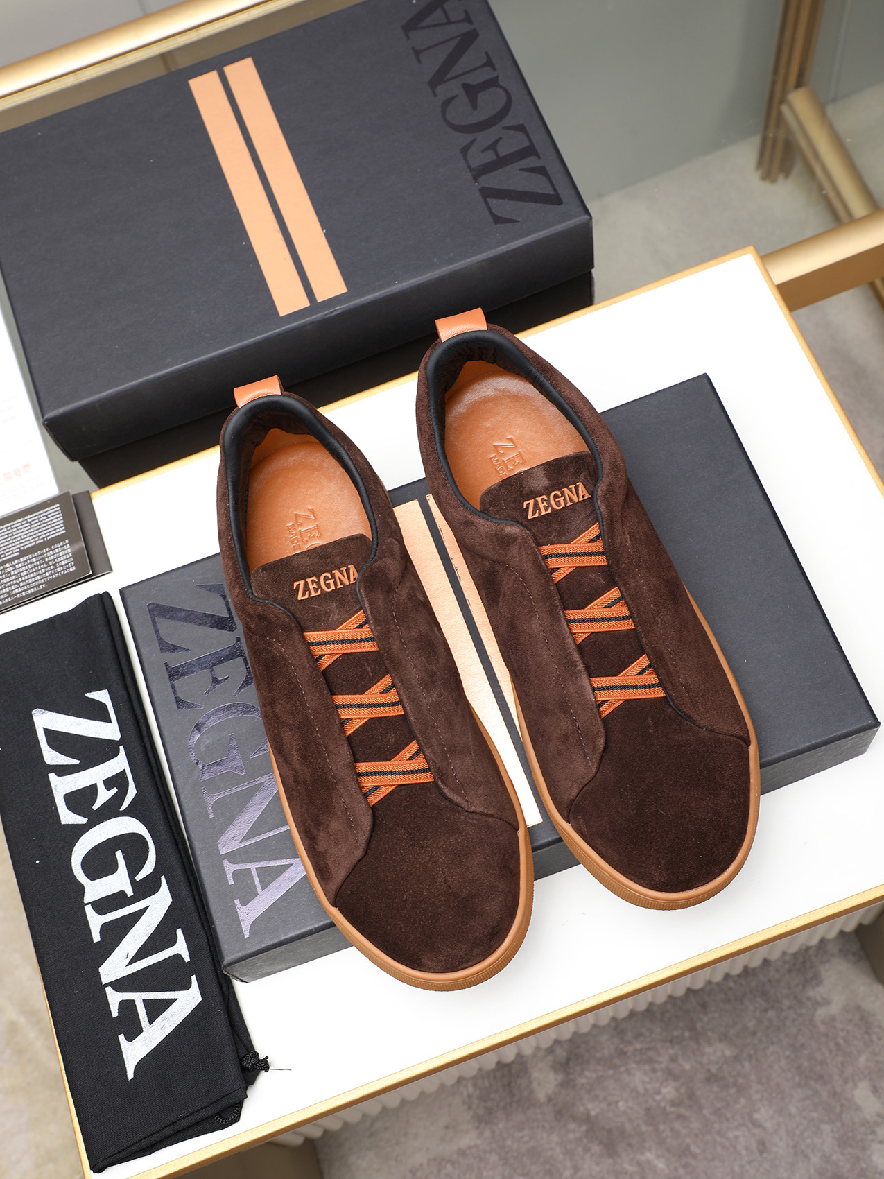 Zegna Men's Brown Suede Slip-On Sneakers, Sizes 38-44, Comfortable and Stylish 8 i1742028871486 760 0 6