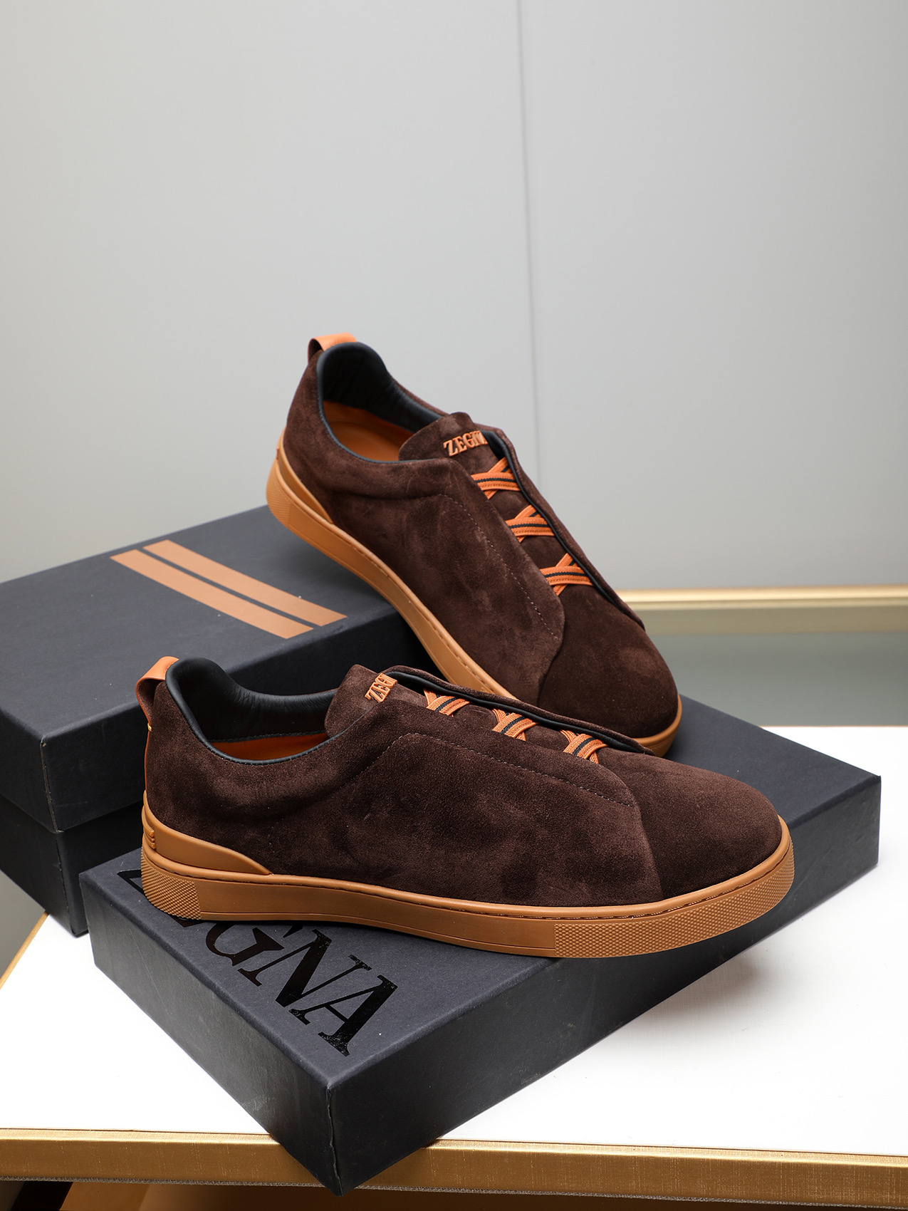 Zegna Men's Brown Suede Slip-On Sneakers, Sizes 38-44, Comfortable and Stylish 5 i1742028871690 1350 0 3