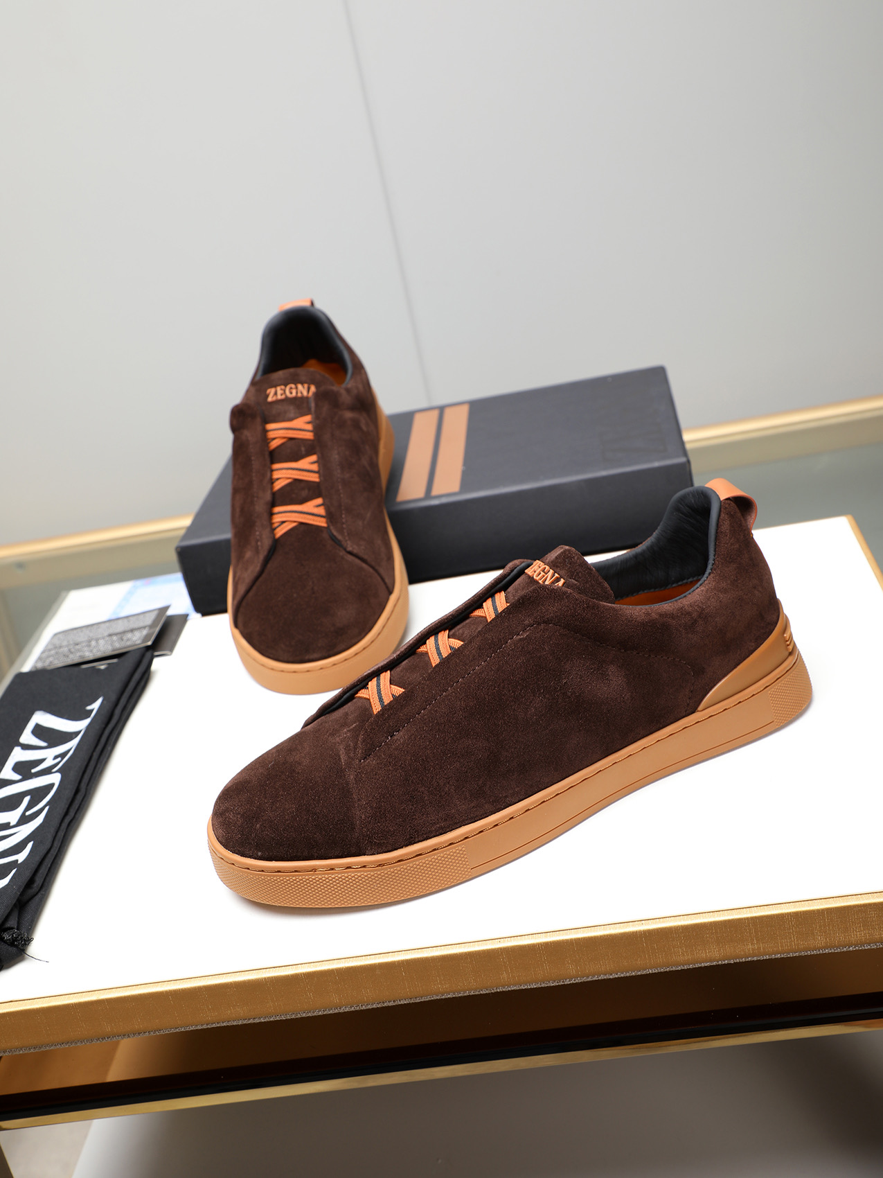 Zegna Men's Brown Suede Slip-On Sneakers, Sizes 38-44, Comfortable and Stylish 9 i1742028871690 6864 0 7