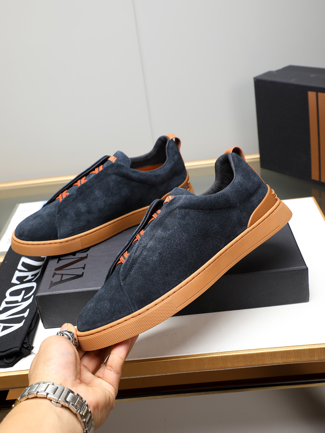 Zegna Luxury Men's Leather Slip-On Sneakers, Comfortable and Stylish 3 i1742028891755 7485 0 1