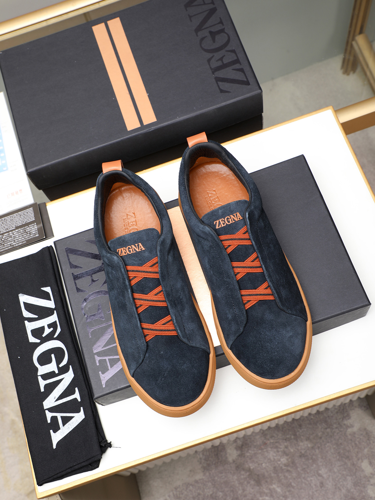 Zegna Luxury Men's Leather Slip-On Sneakers, Comfortable and Stylish 8 i1742028891757 9448 0 6