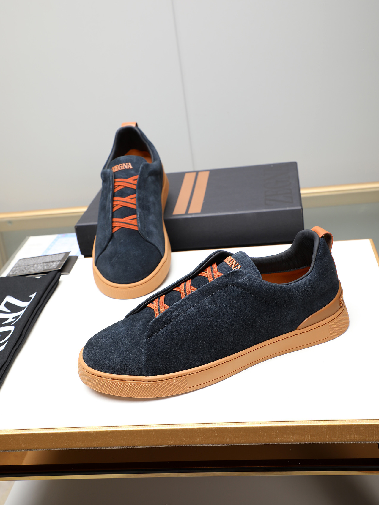 Zegna Luxury Men's Leather Slip-On Sneakers, Comfortable and Stylish 9 i1742028892112 2756 0 7