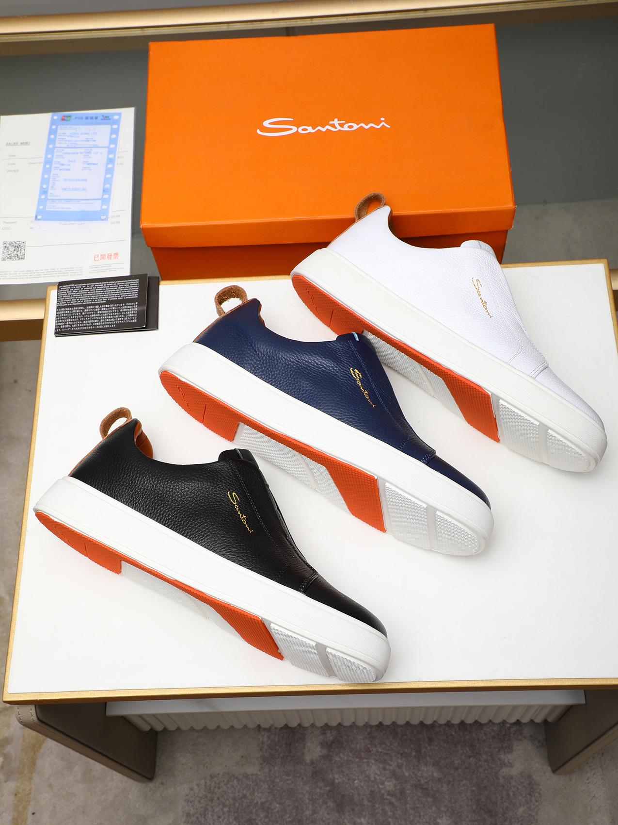 Santoni Men's Blue Leather Slip-On Sneakers - Casual Comfort & Style 10 i1742029230039 2558 0 8