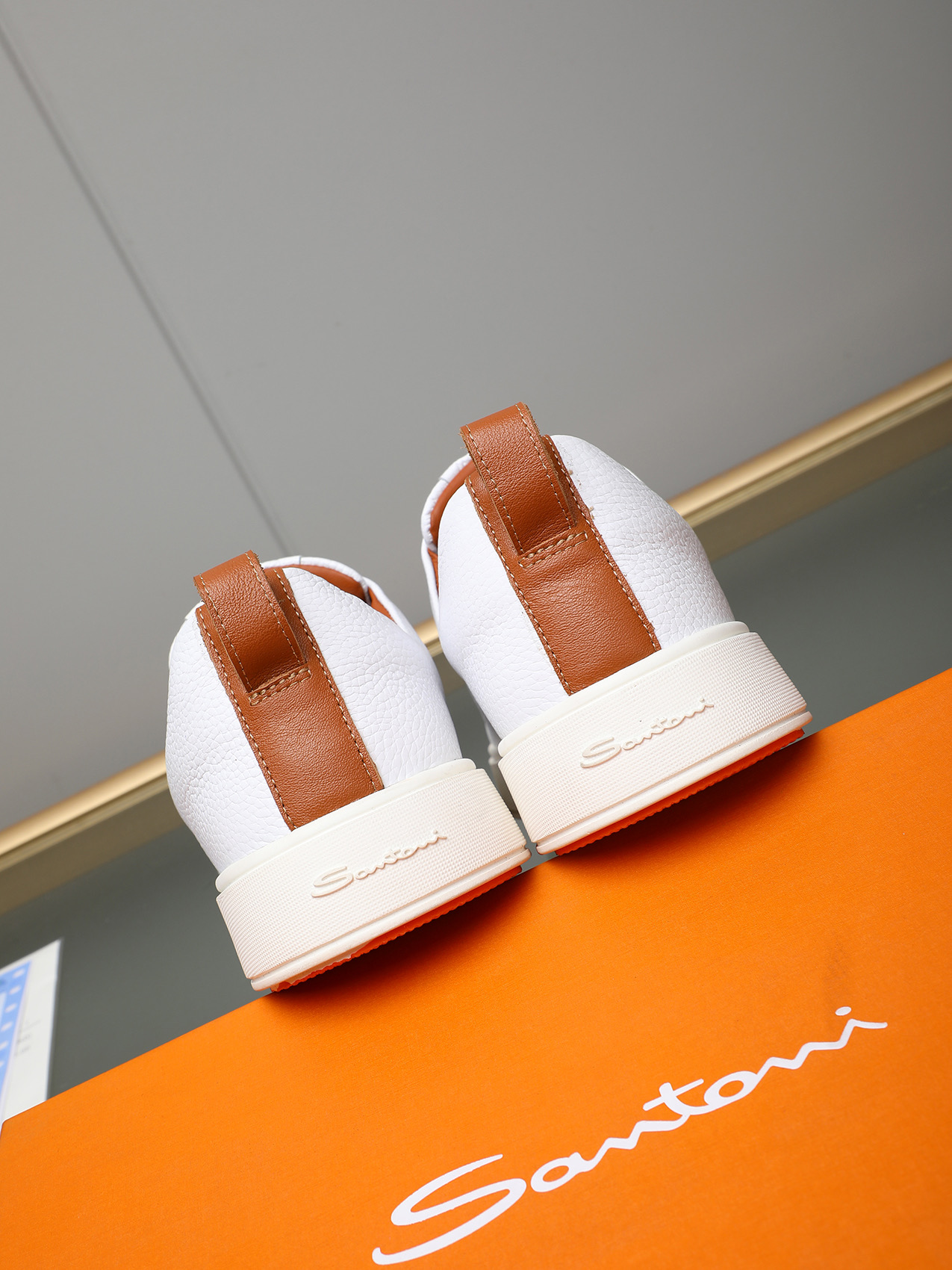 Santoni Men's White Leather Slip-On Sneakers - Casual Comfort & Style 6 i1742029270722 3541 0 4