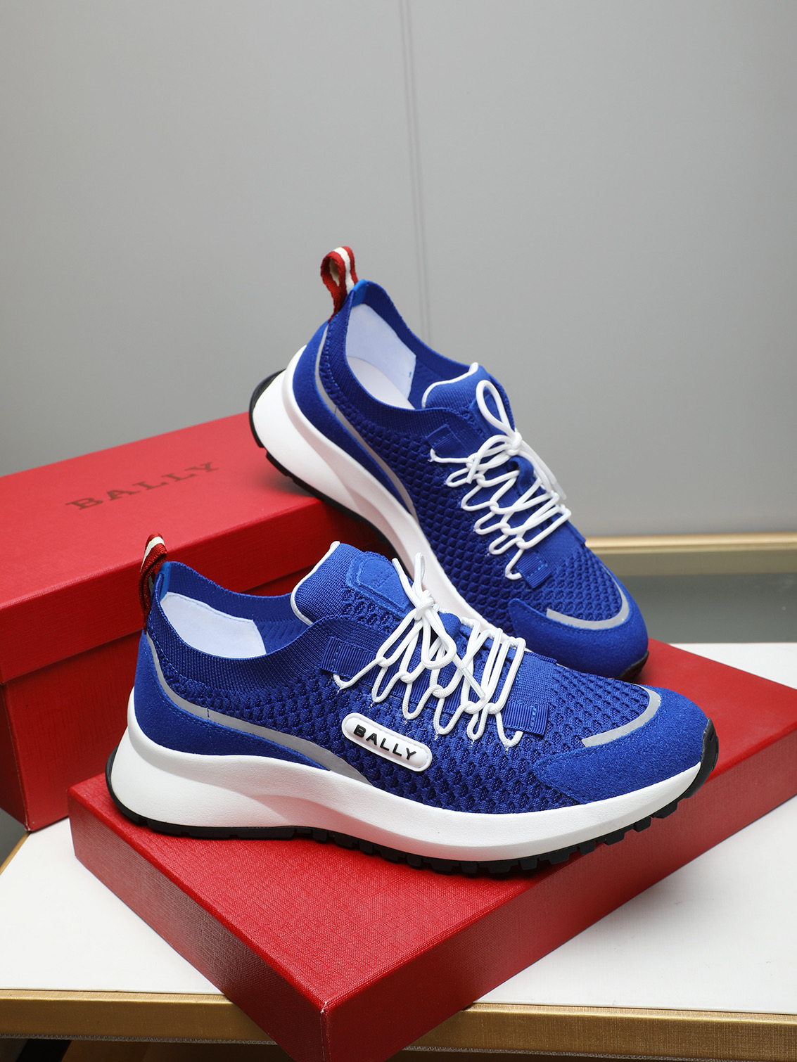 Bally Men's Blue Leather & Mesh Sneakers with Logo Detail 5 i1742288907736 35 0 3