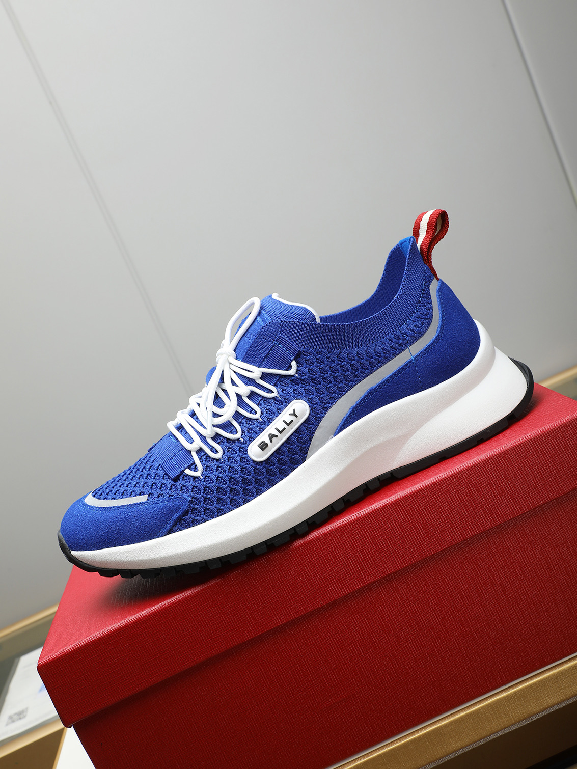 Bally Men's Blue Leather & Mesh Sneakers with Logo Detail 7 i1742288911627 5621 0 5