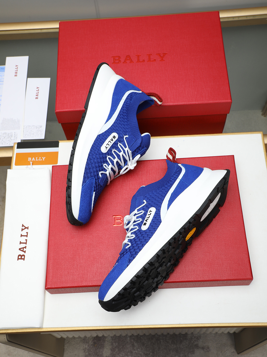 Bally Men's Blue Leather & Mesh Sneakers with Logo Detail 10 i1742288911628 3480 0 8