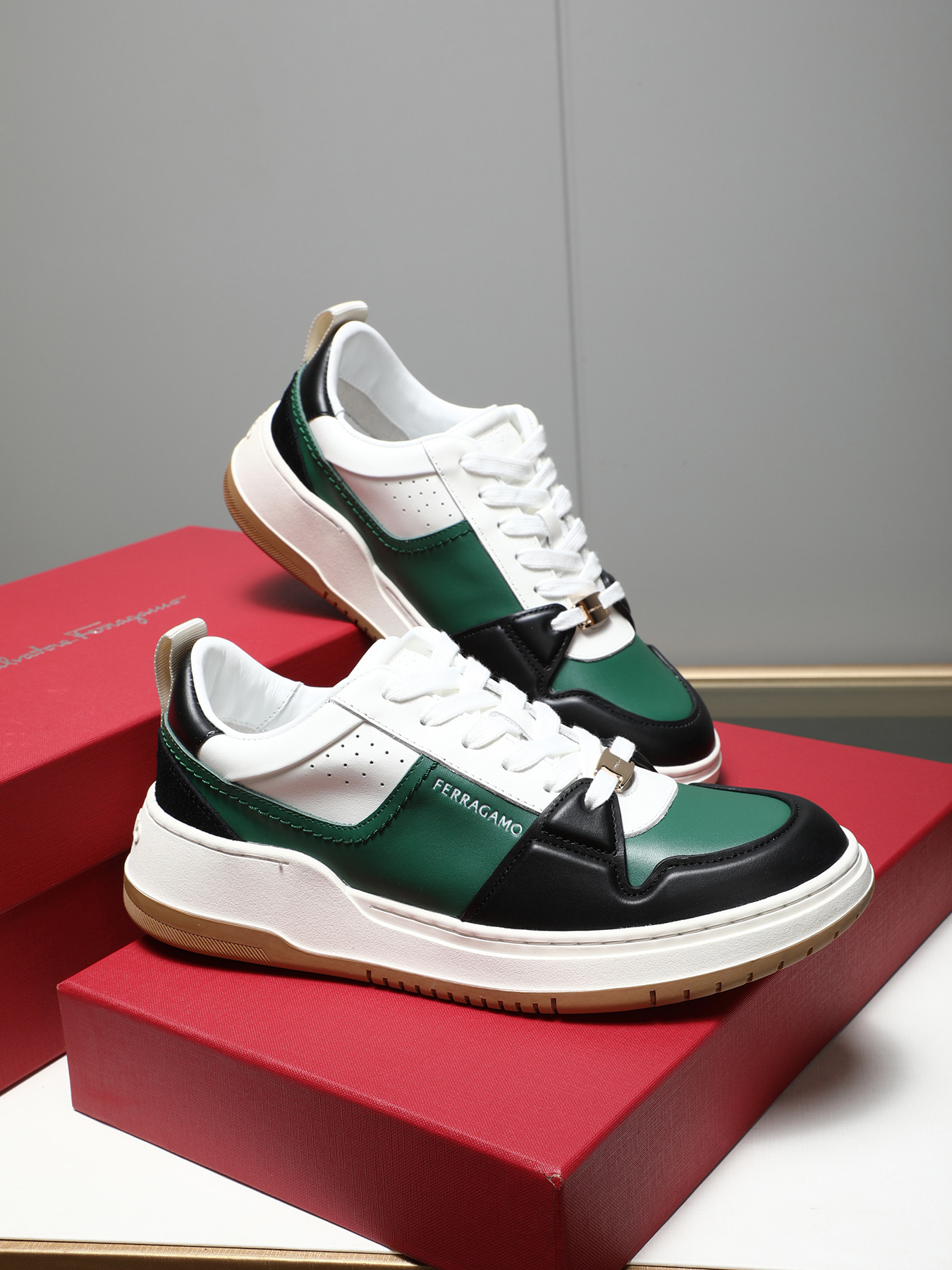 Ferragamo Men's Leather Low-Top Casual Sneakers - Modern Urban Style 5 i1742632742084 4976 0 3