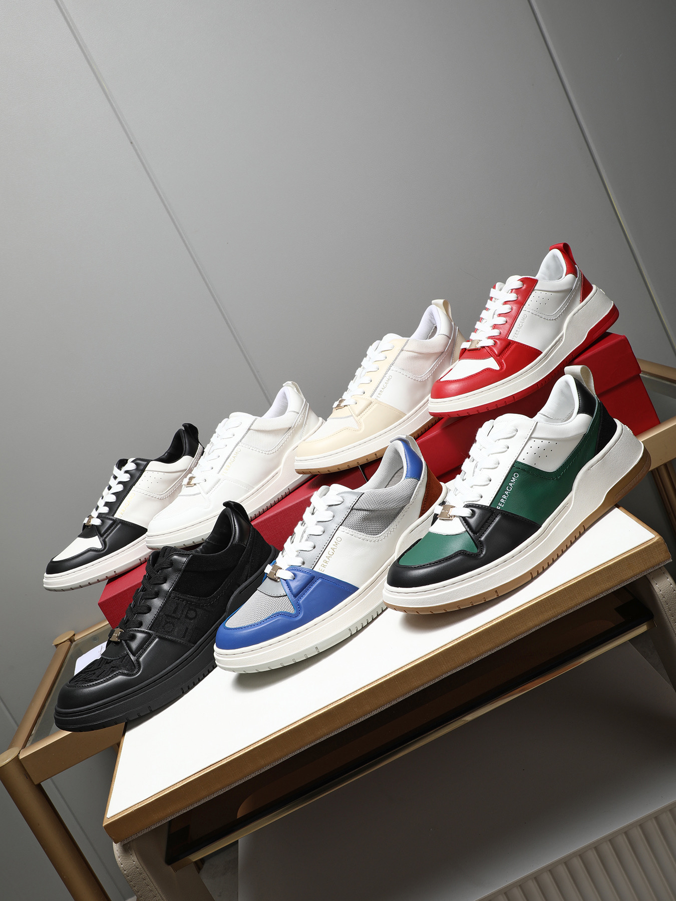 Ferragamo Men's Leather Low-Top Casual Sneakers - Modern Urban Style 10 i1742632742472 2821 0 8